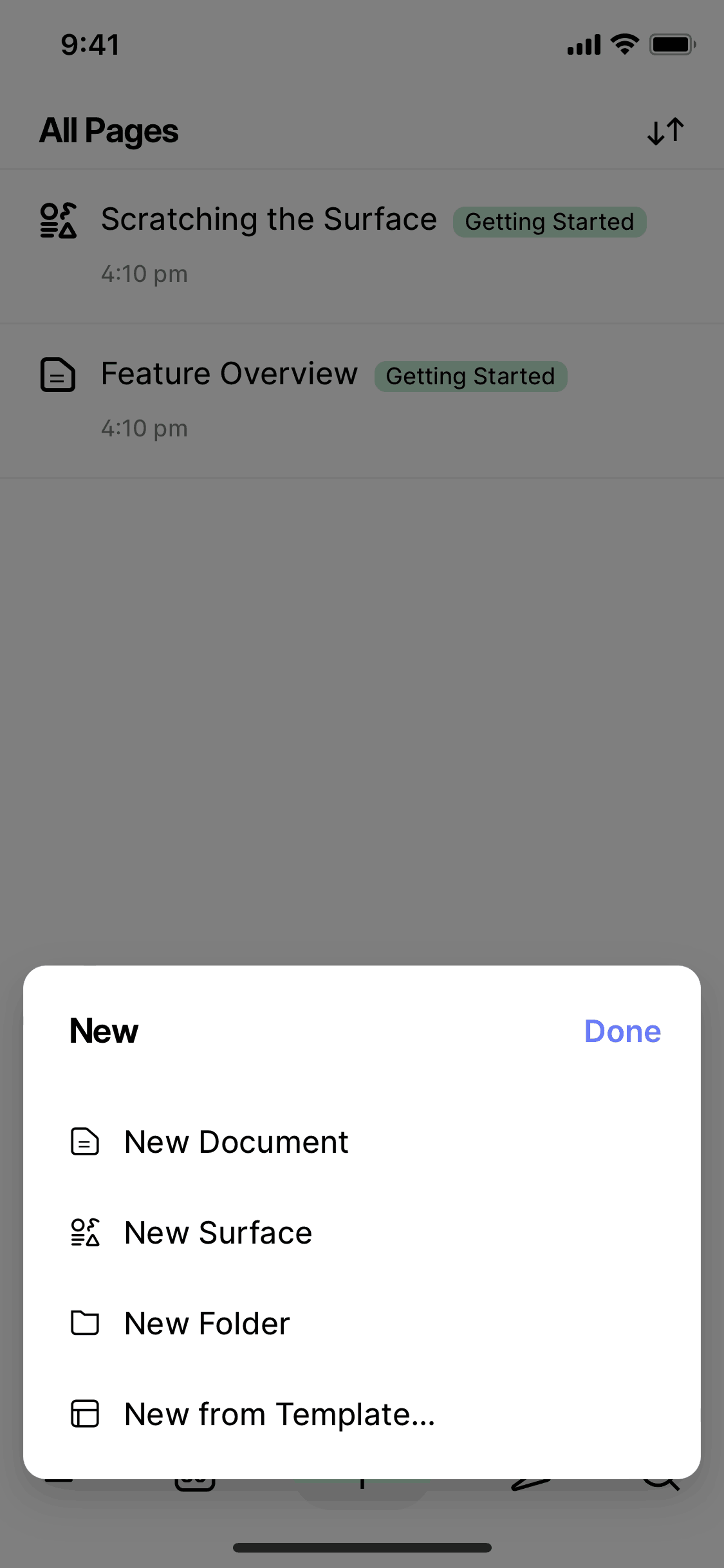 Clover iOS Productivity interface screenshot 20