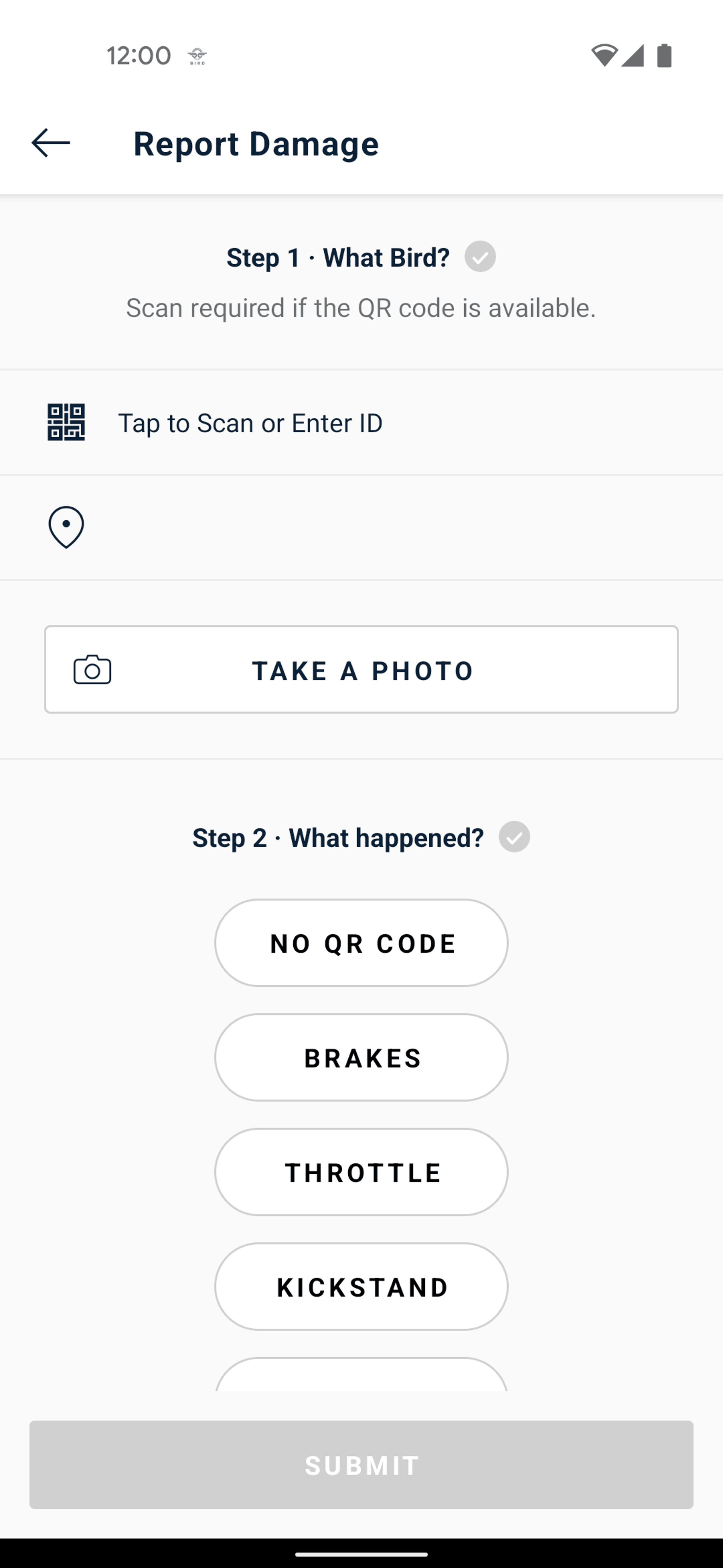 Bird Android Travel & Transportation interface screenshot 9