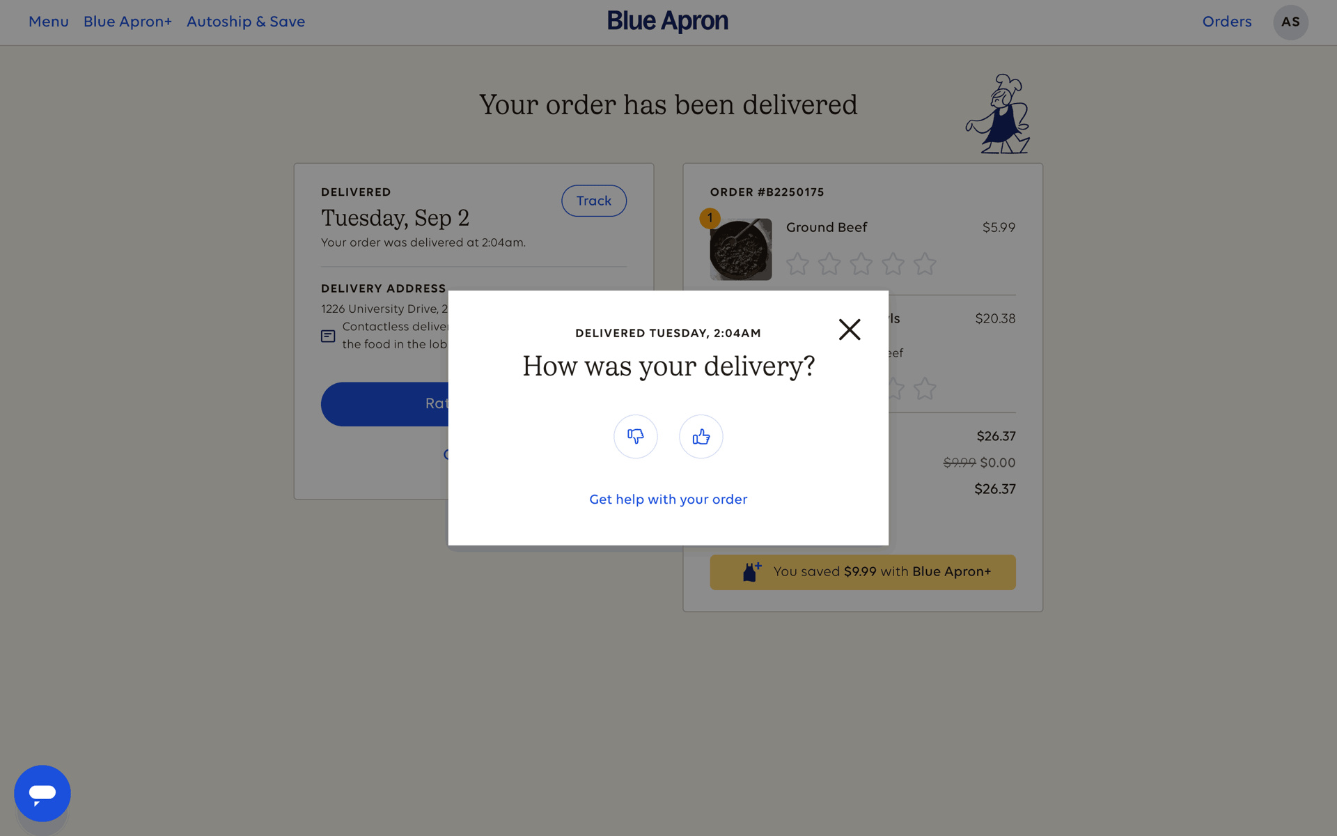 Blue Apron Web Shopping interface screenshot 4