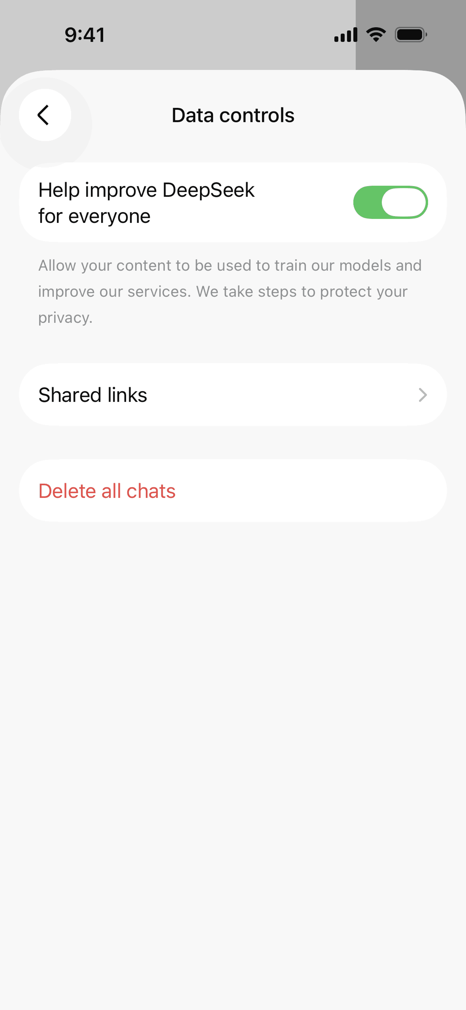 DeepSeek iOS Productivity interface screenshot 20