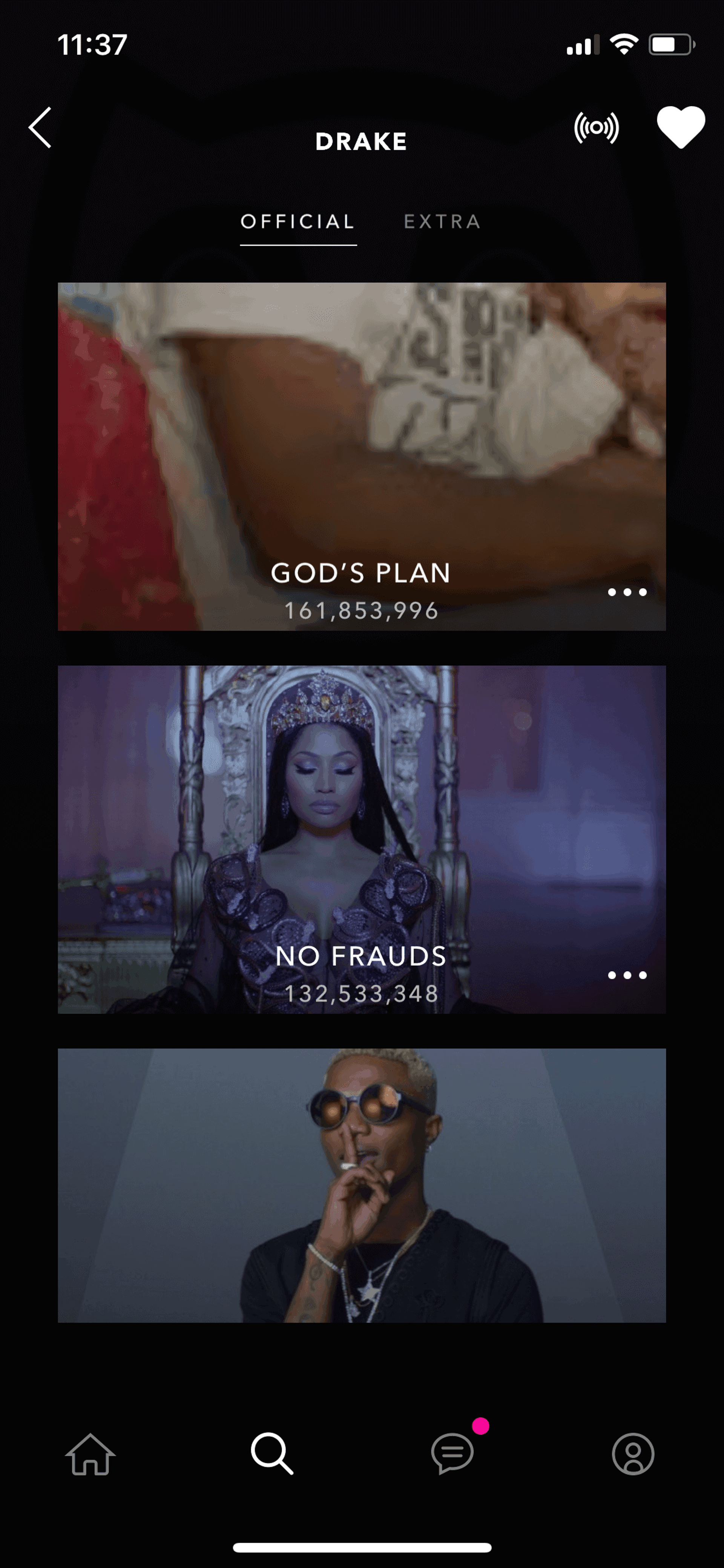 Vevo iOS Music & Audio interface screenshot 24
