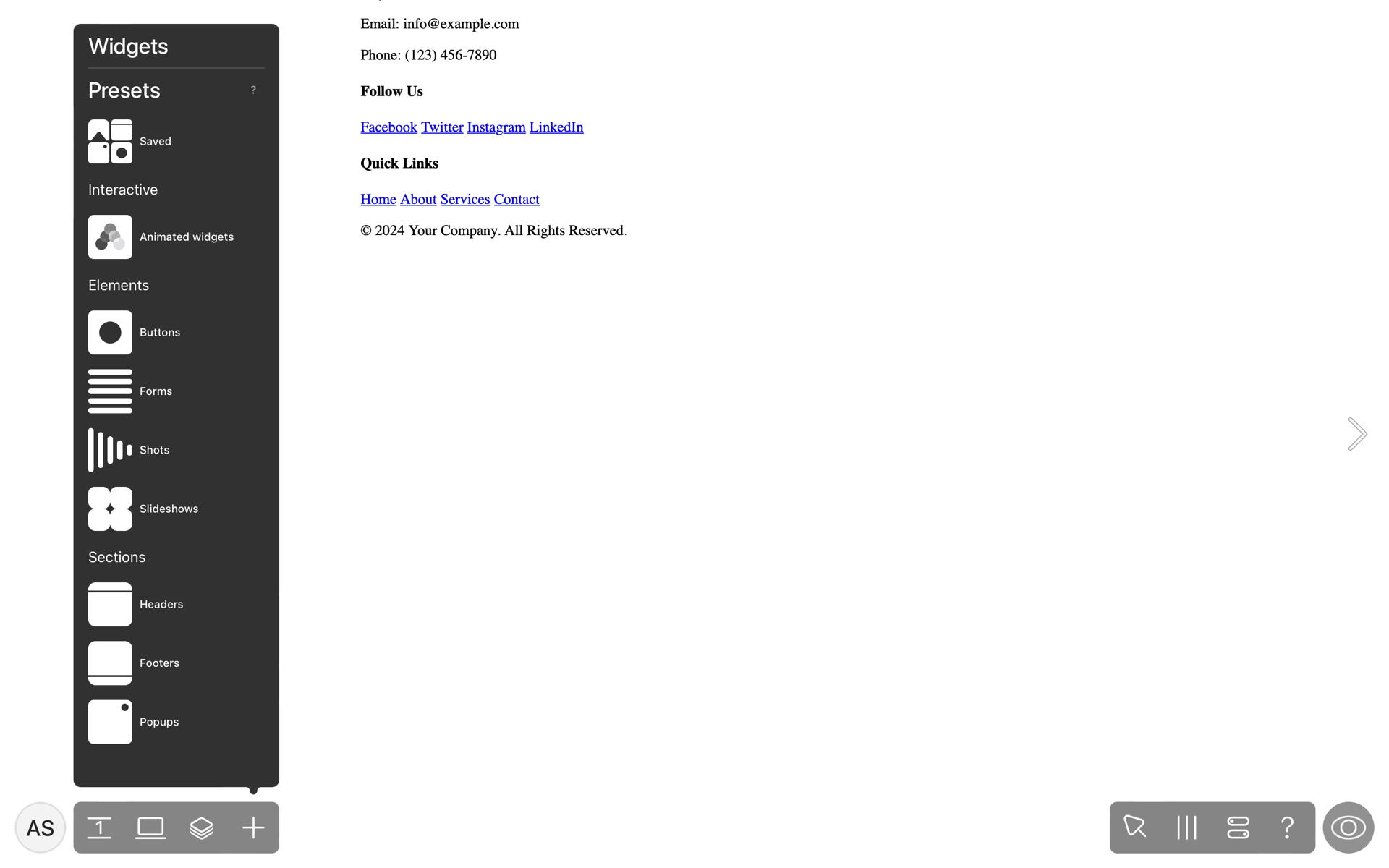 Readymag Web Business interface screenshot 12
