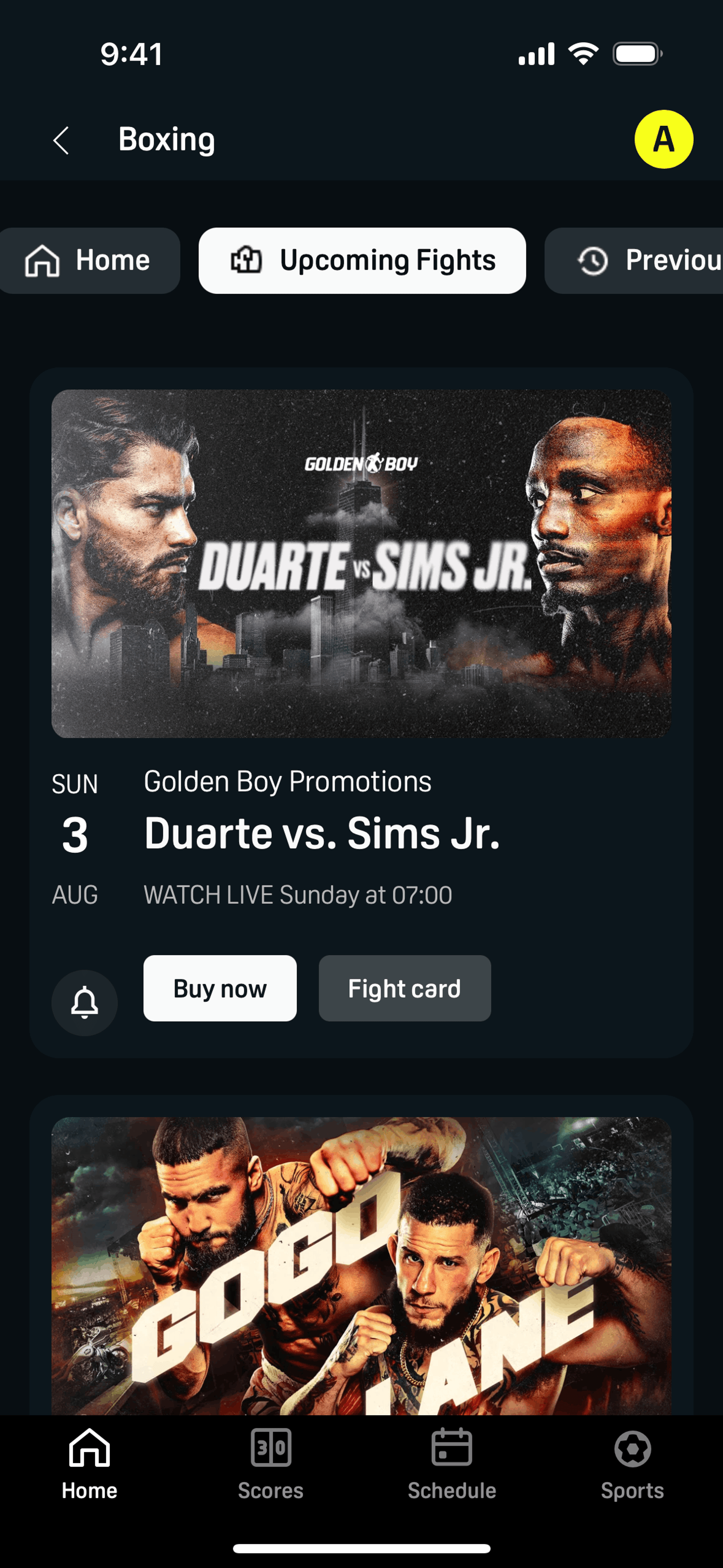 DAZN iOS Sports interface screenshot 7