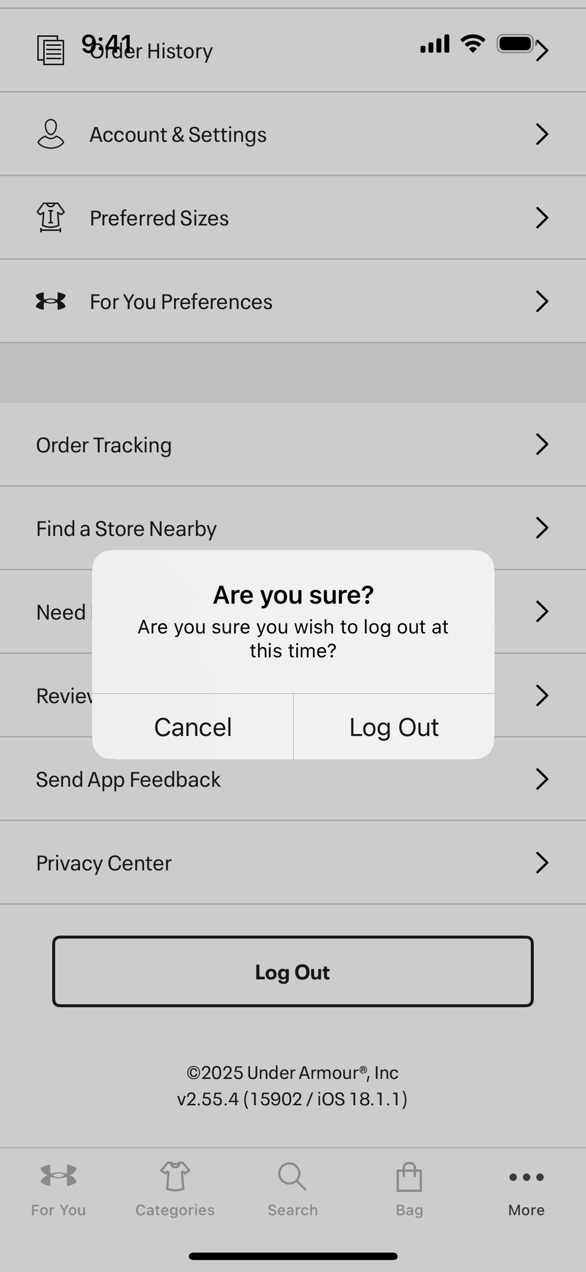 Under Armour iOS Shopping interface screenshot 11