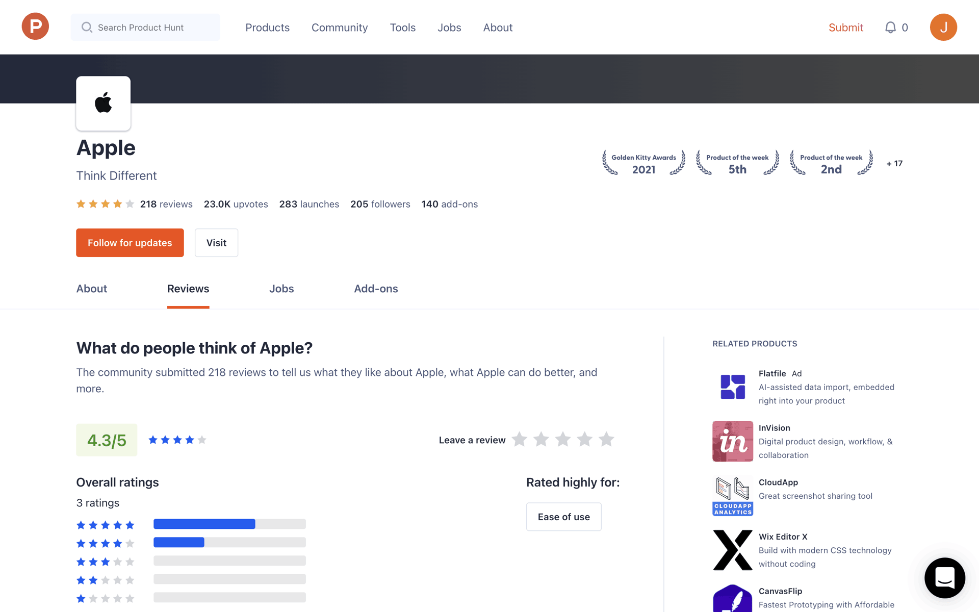 Product Hunt Web Business interface screenshot 10
