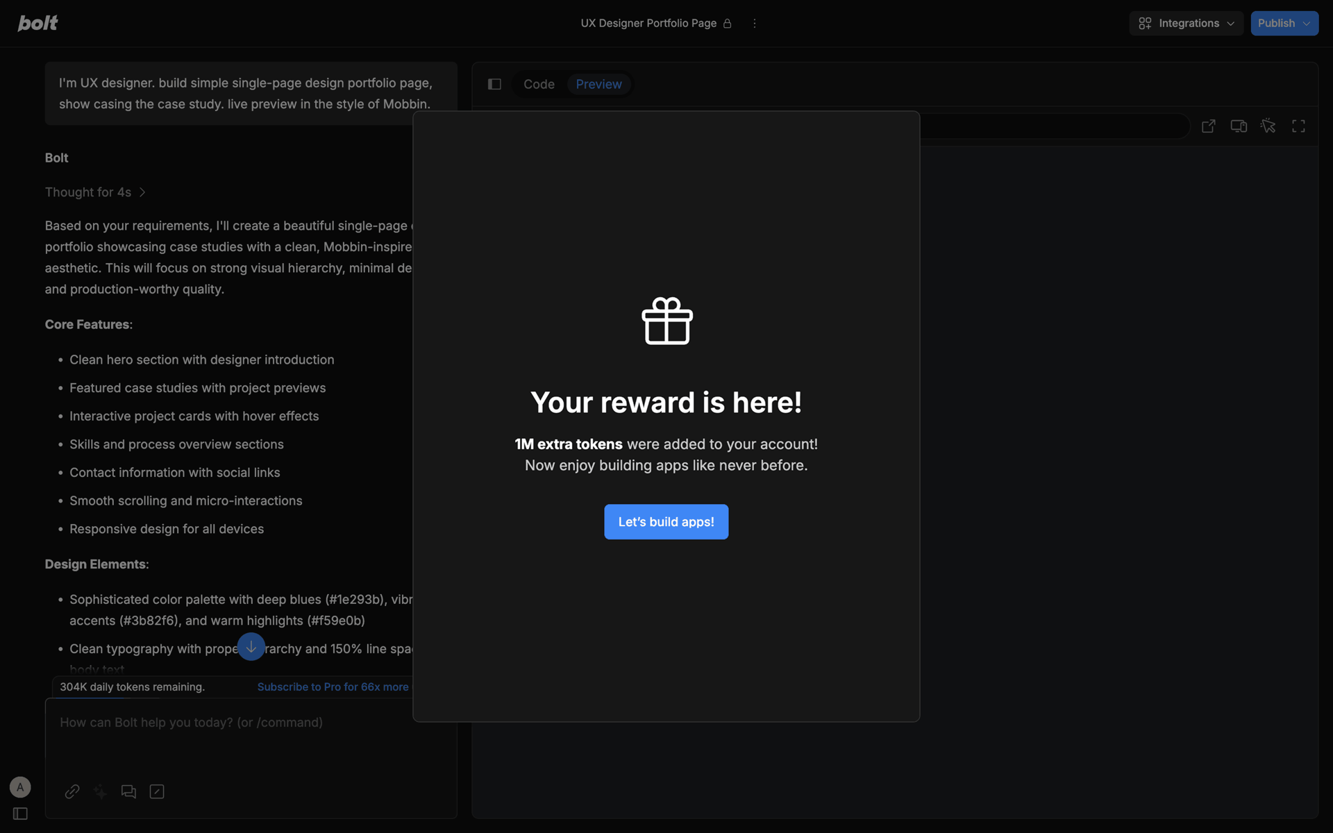 Bolt.new Web Developer Tools interface screenshot 10