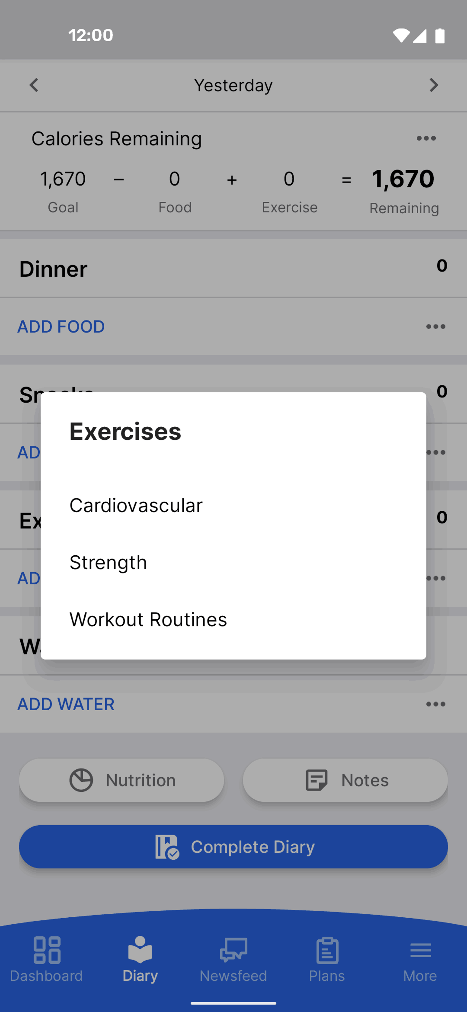 MyFitnessPal Android Health & Fitness interface screenshot 13