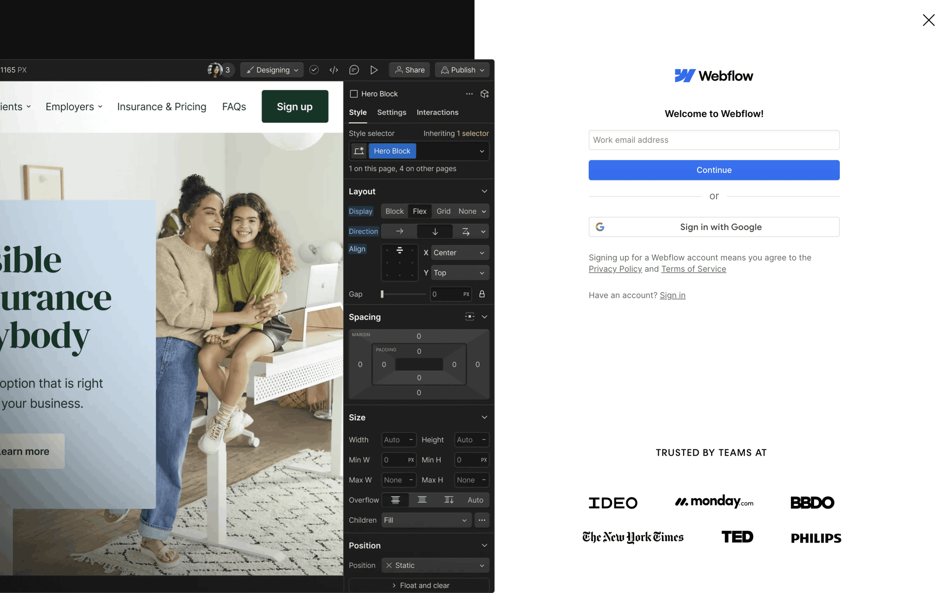 Webflow Web Productivity interface screenshot 5