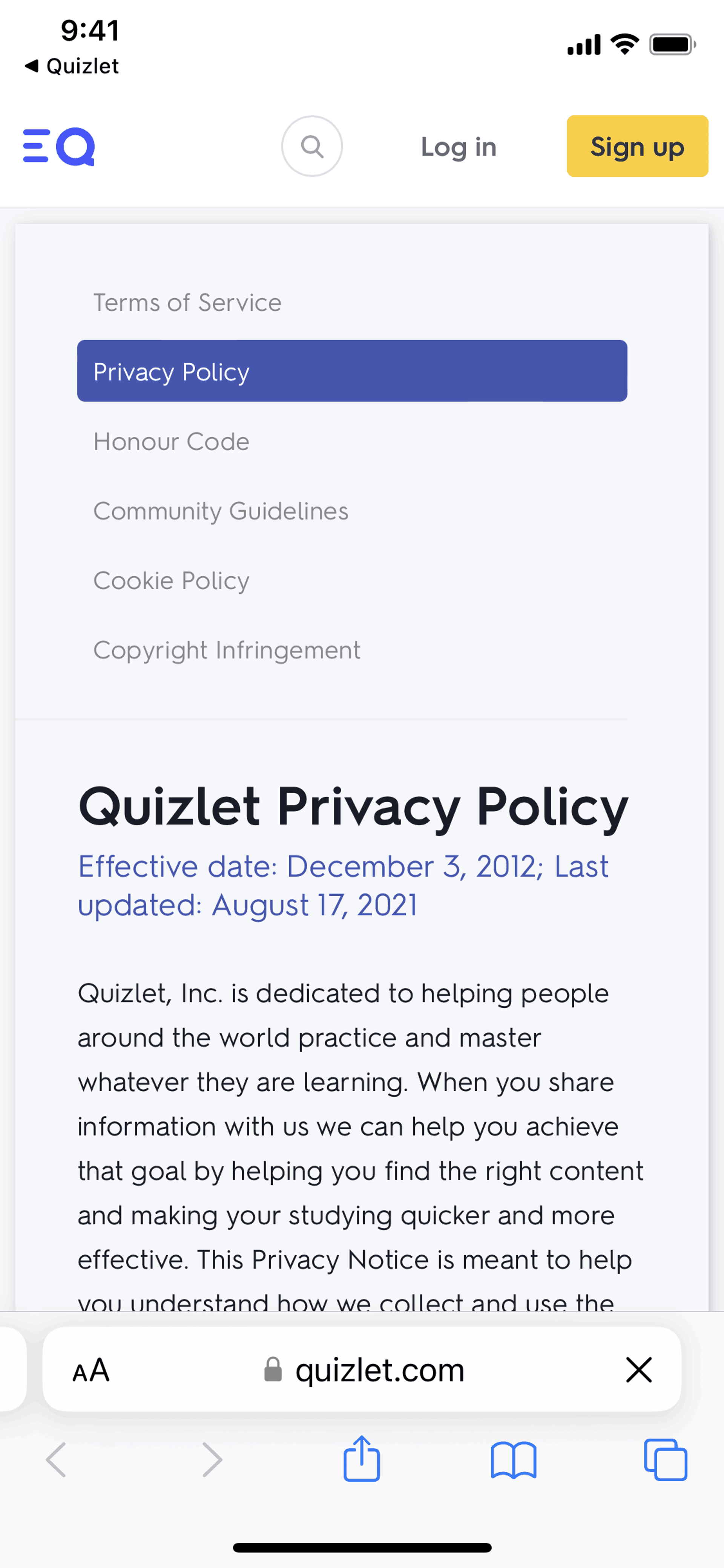 Quizlet iOS Education interface screenshot 14