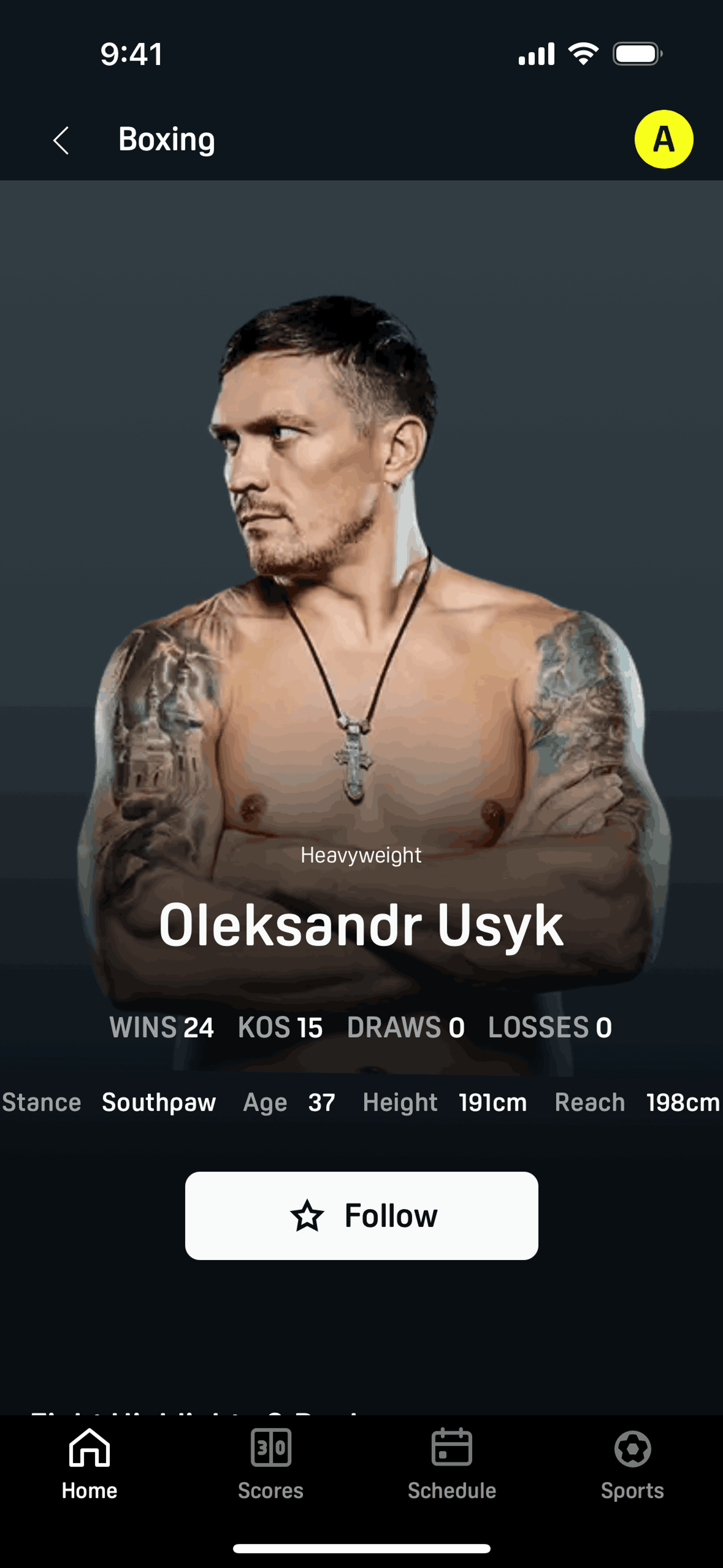 DAZN iOS Sports interface screenshot 13