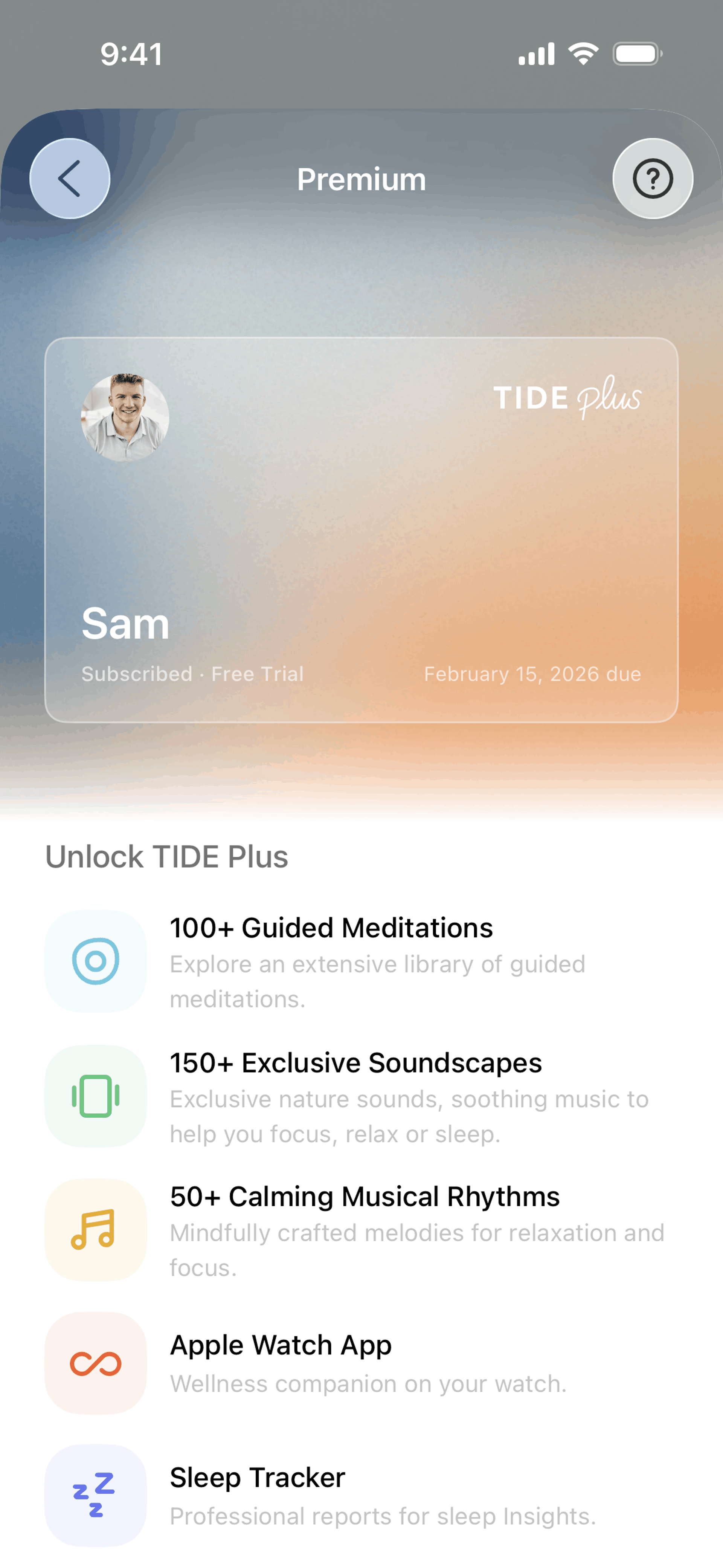 TIDE iOS Health & Fitness interface screenshot 22