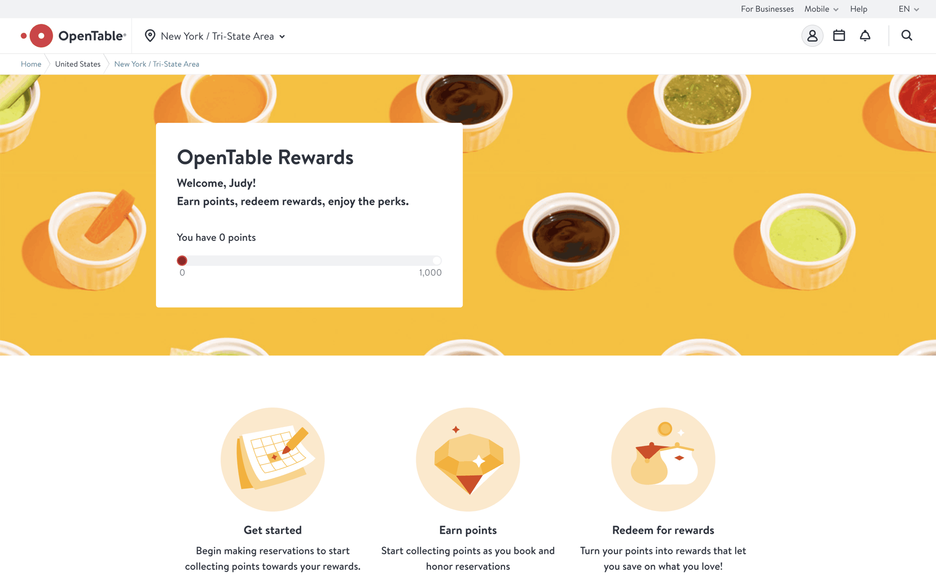 OpenTable Web Food & Drink interface screenshot 24