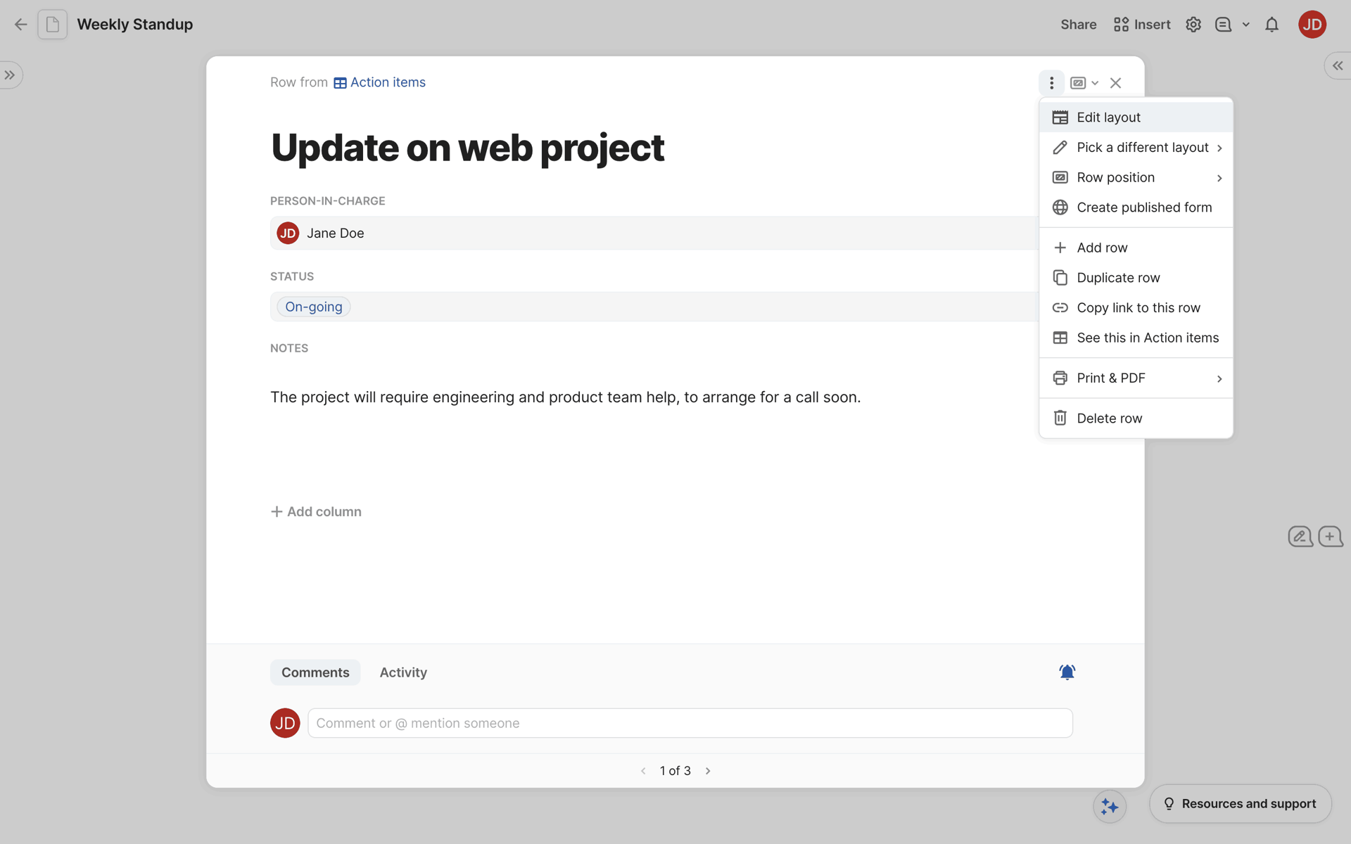Coda Web Productivity interface screenshot 11