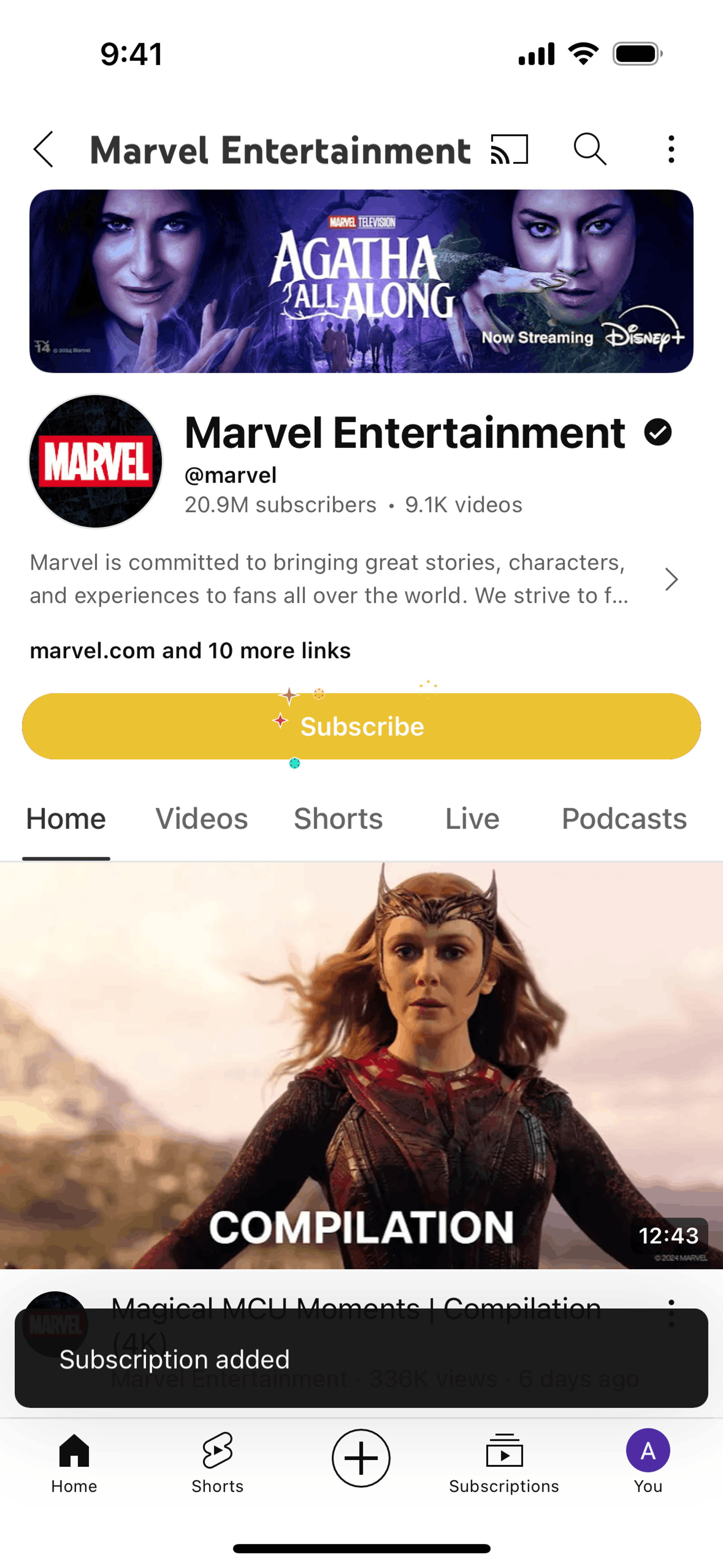 YouTube iOS Photo & Video interface screenshot 10