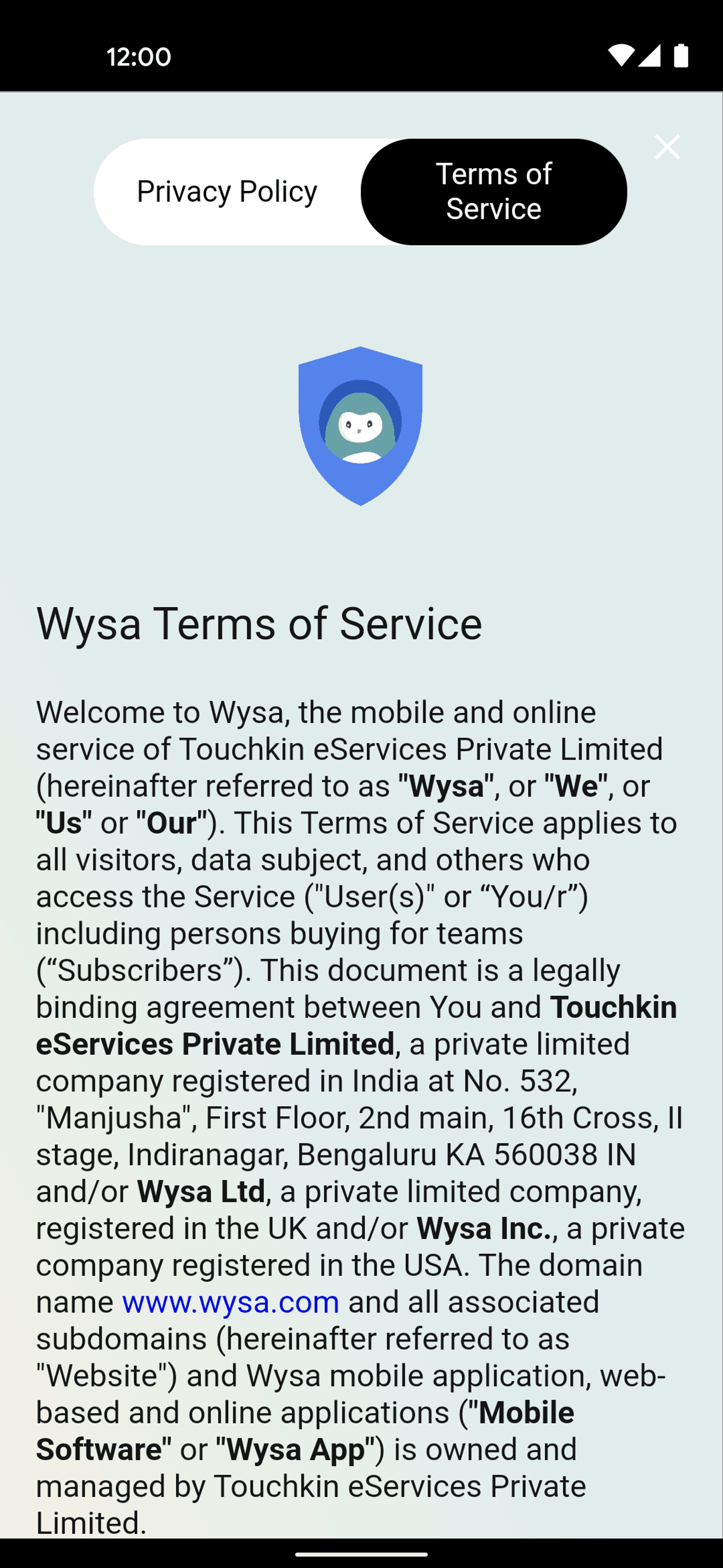 Wysa Android AI interface screenshot 10