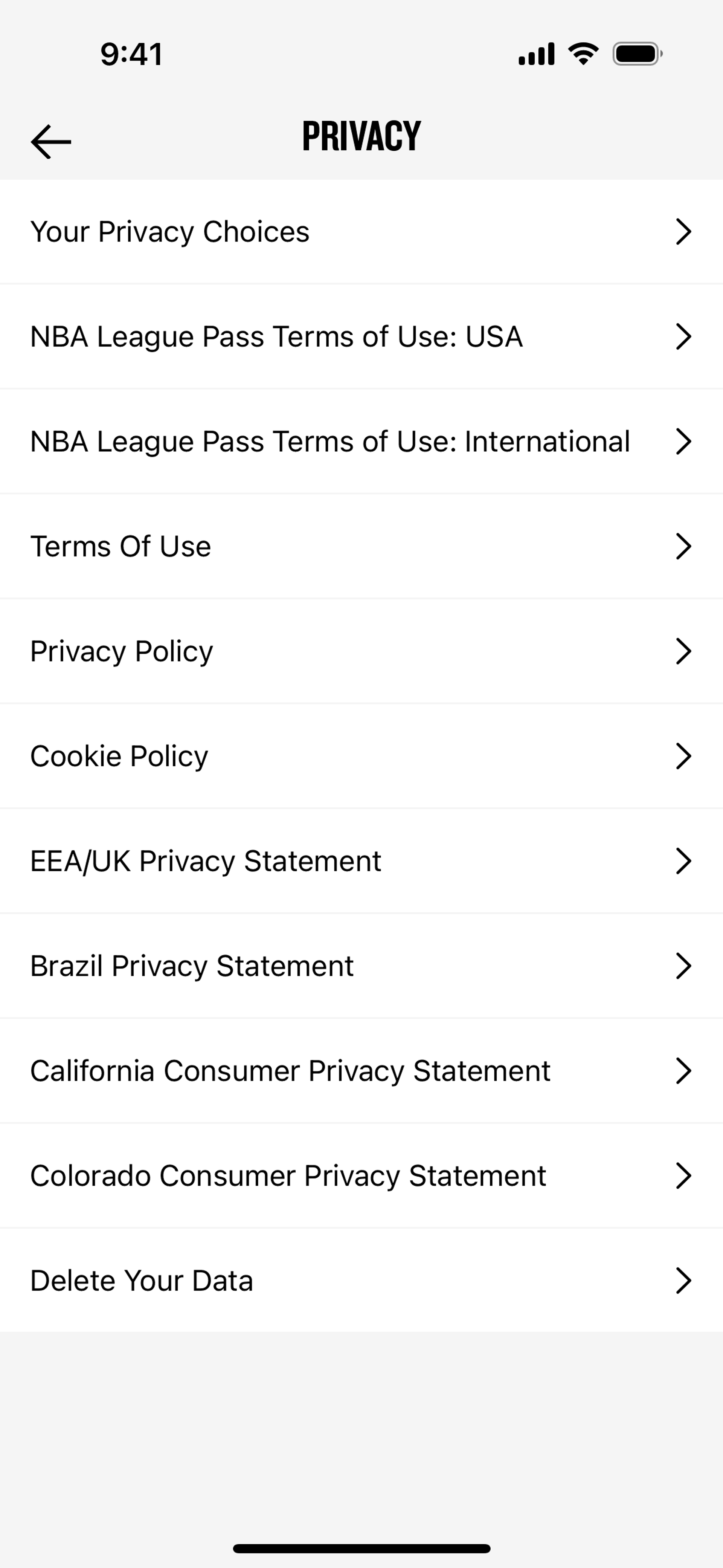 NBA iOS Sports interface screenshot 14