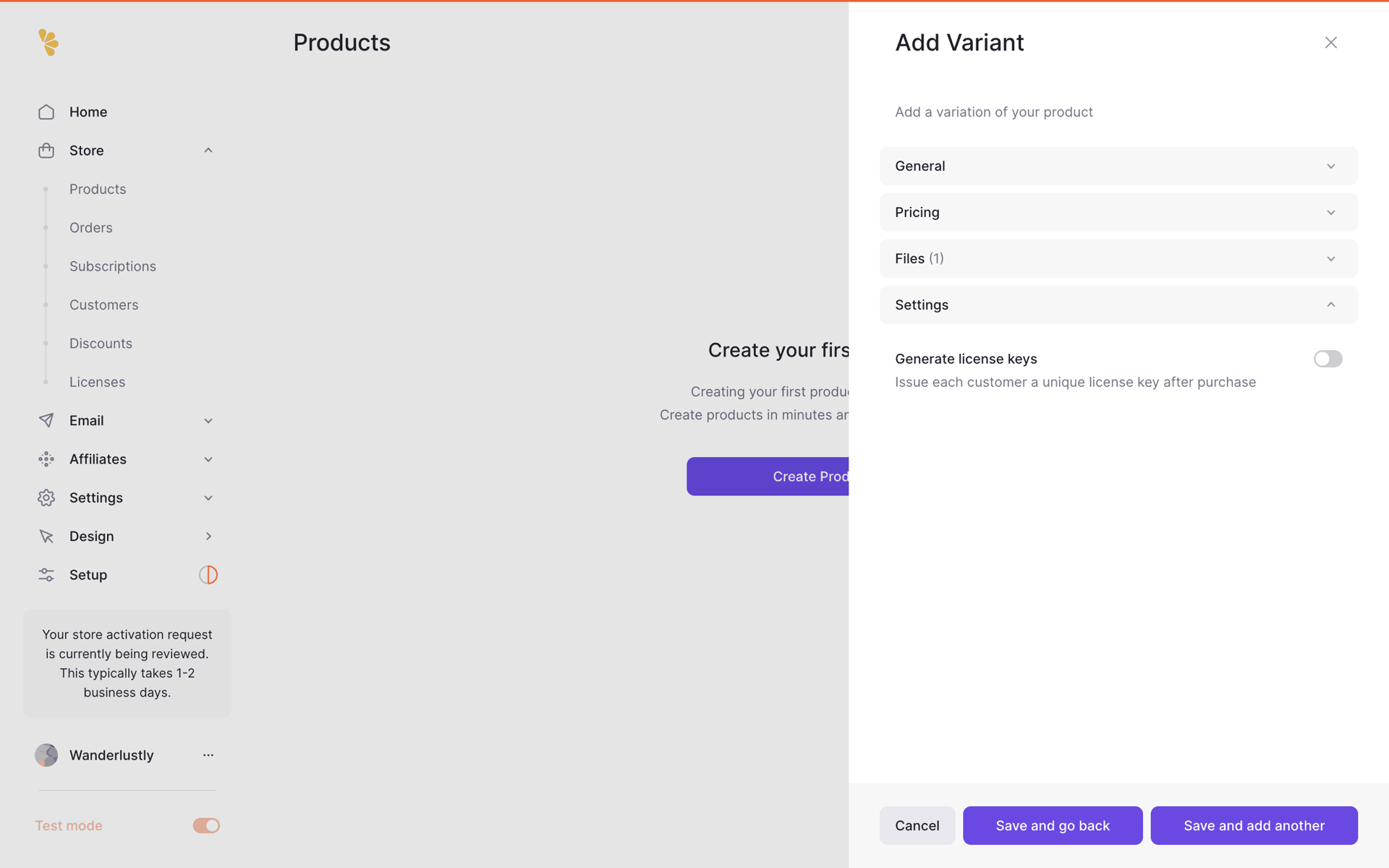 Lemon Squeezy Web Business interface screenshot 14