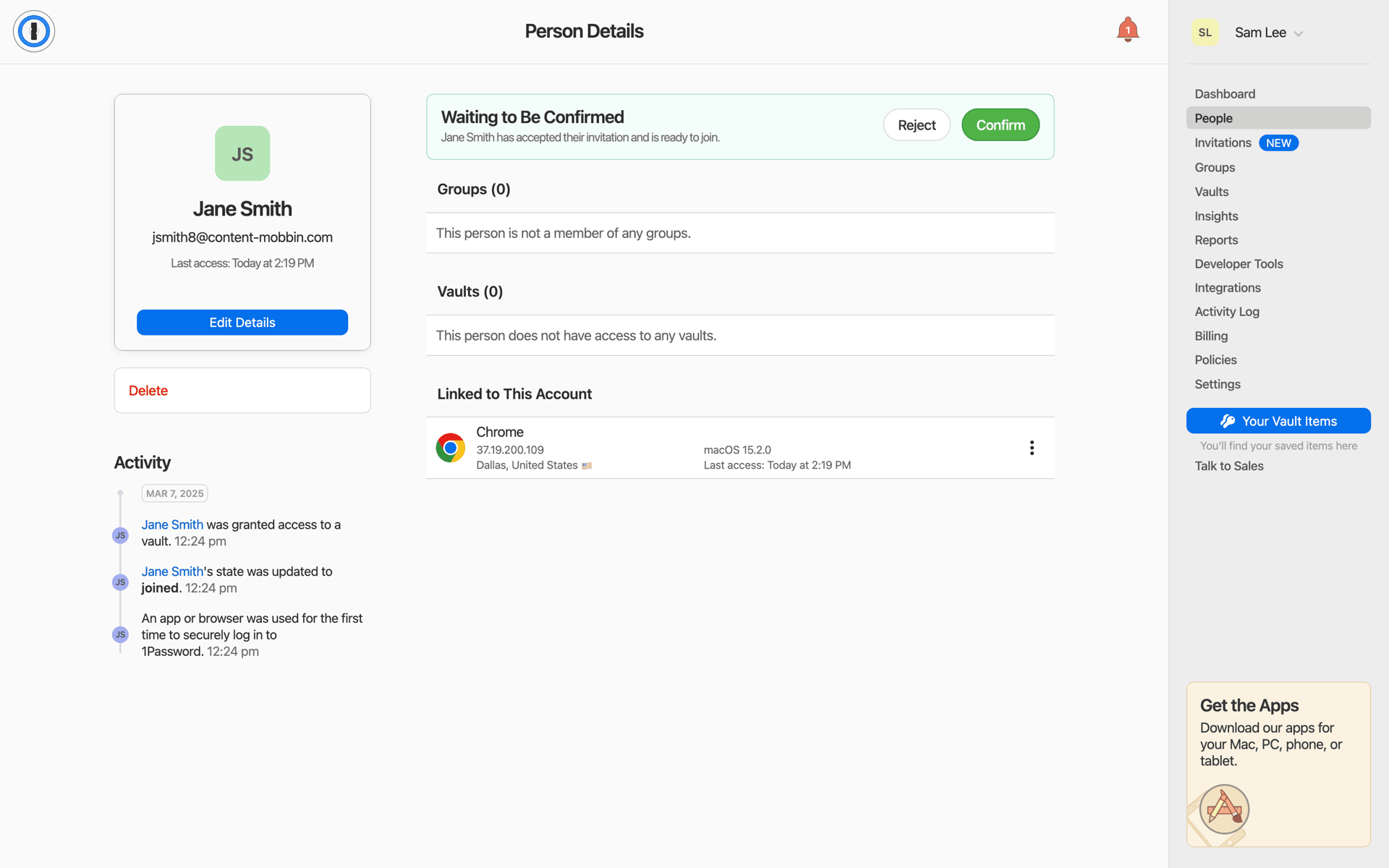 1Password Web Productivity interface screenshot 24
