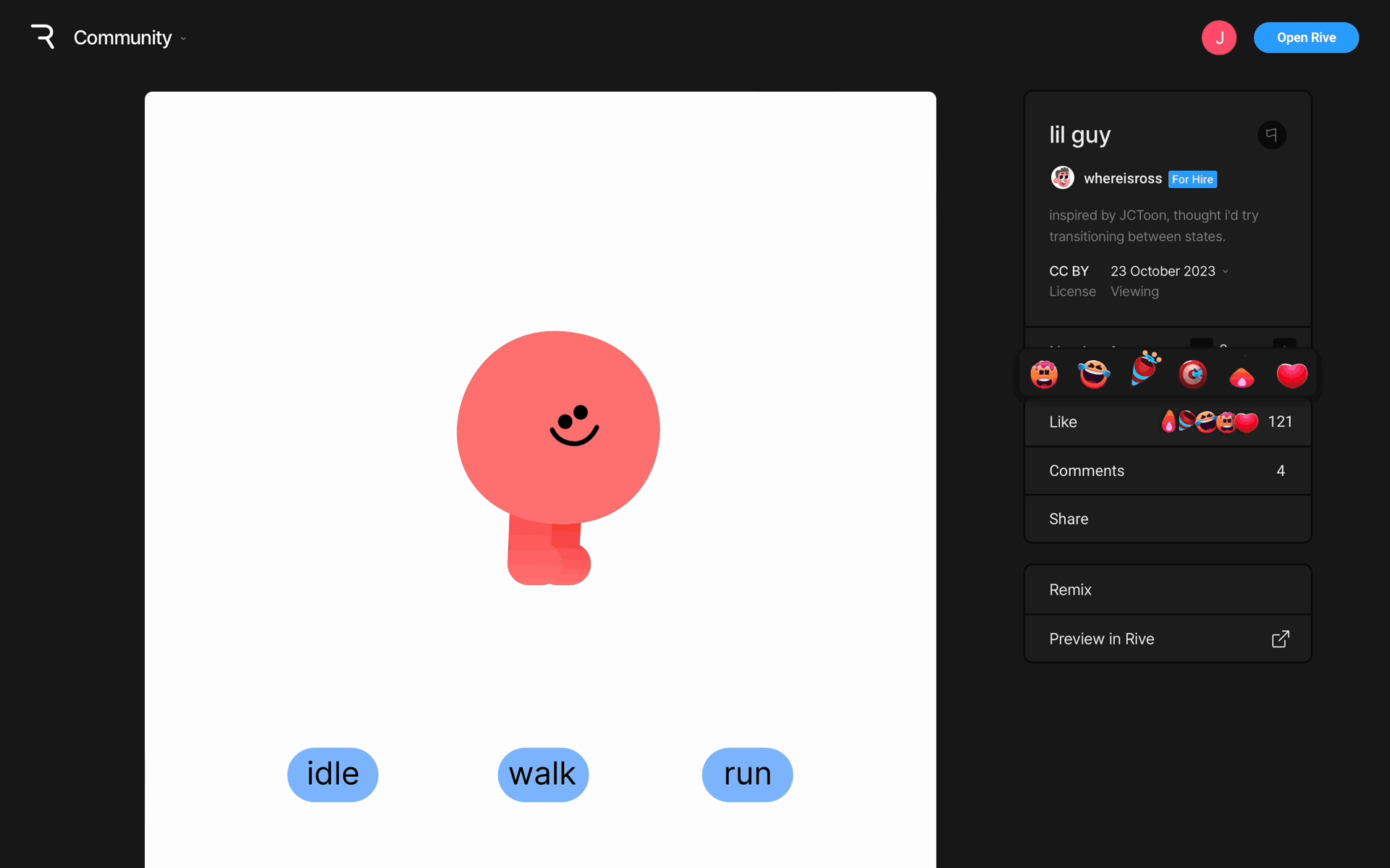 Rive Web Graphics & Design interface screenshot 16
