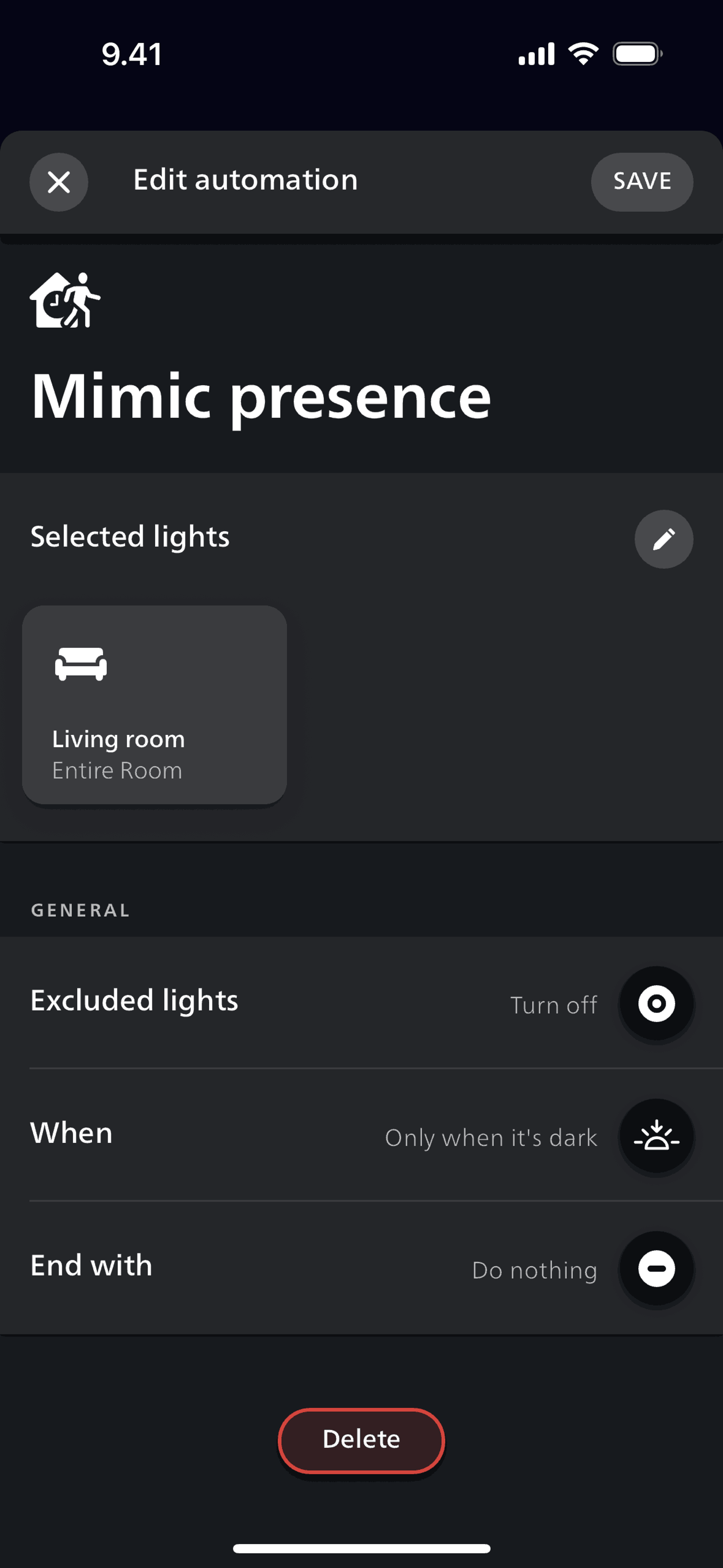 Philips Hue iOS Lifestyle interface screenshot 18