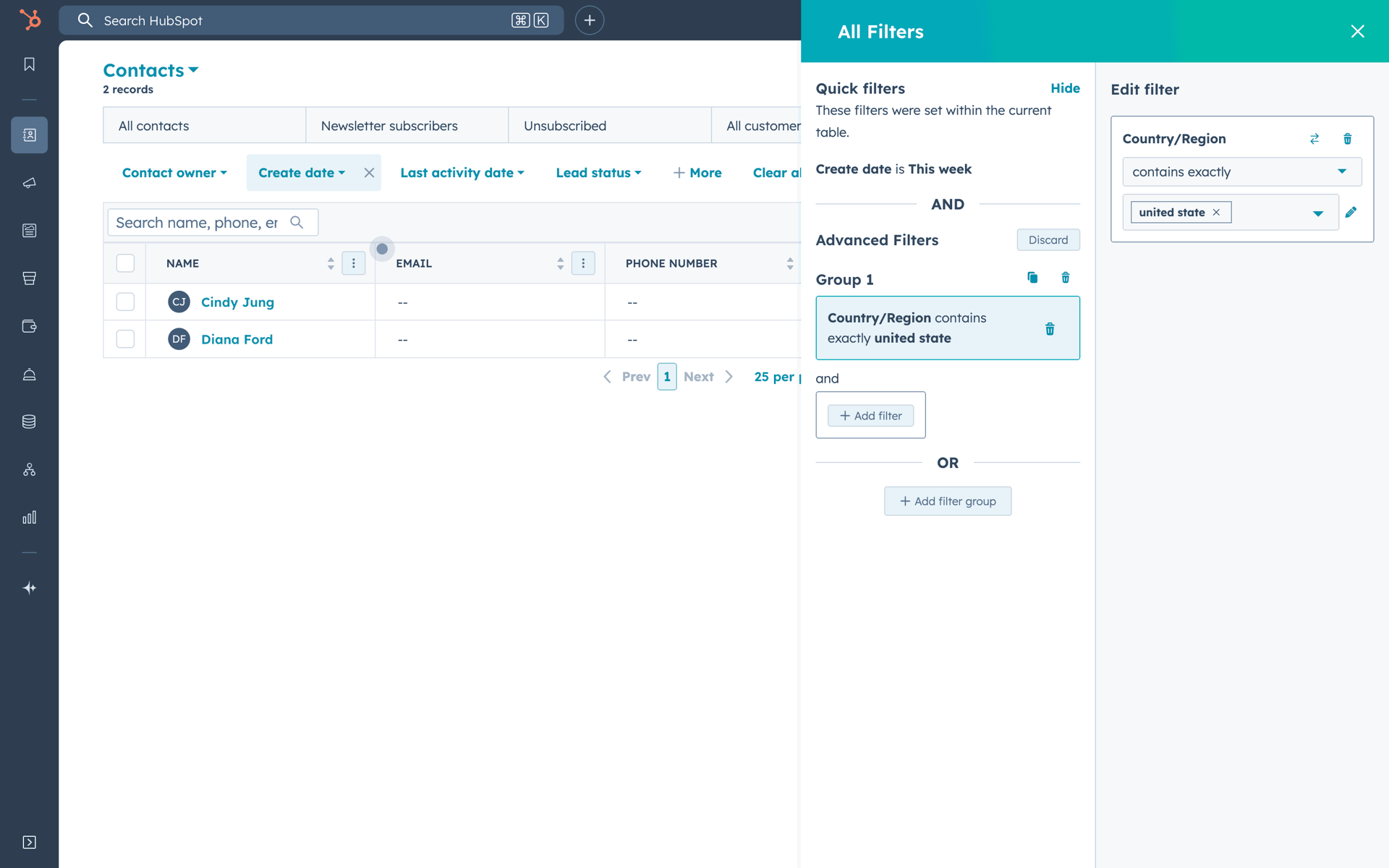 HubSpot Web Business interface screenshot 2