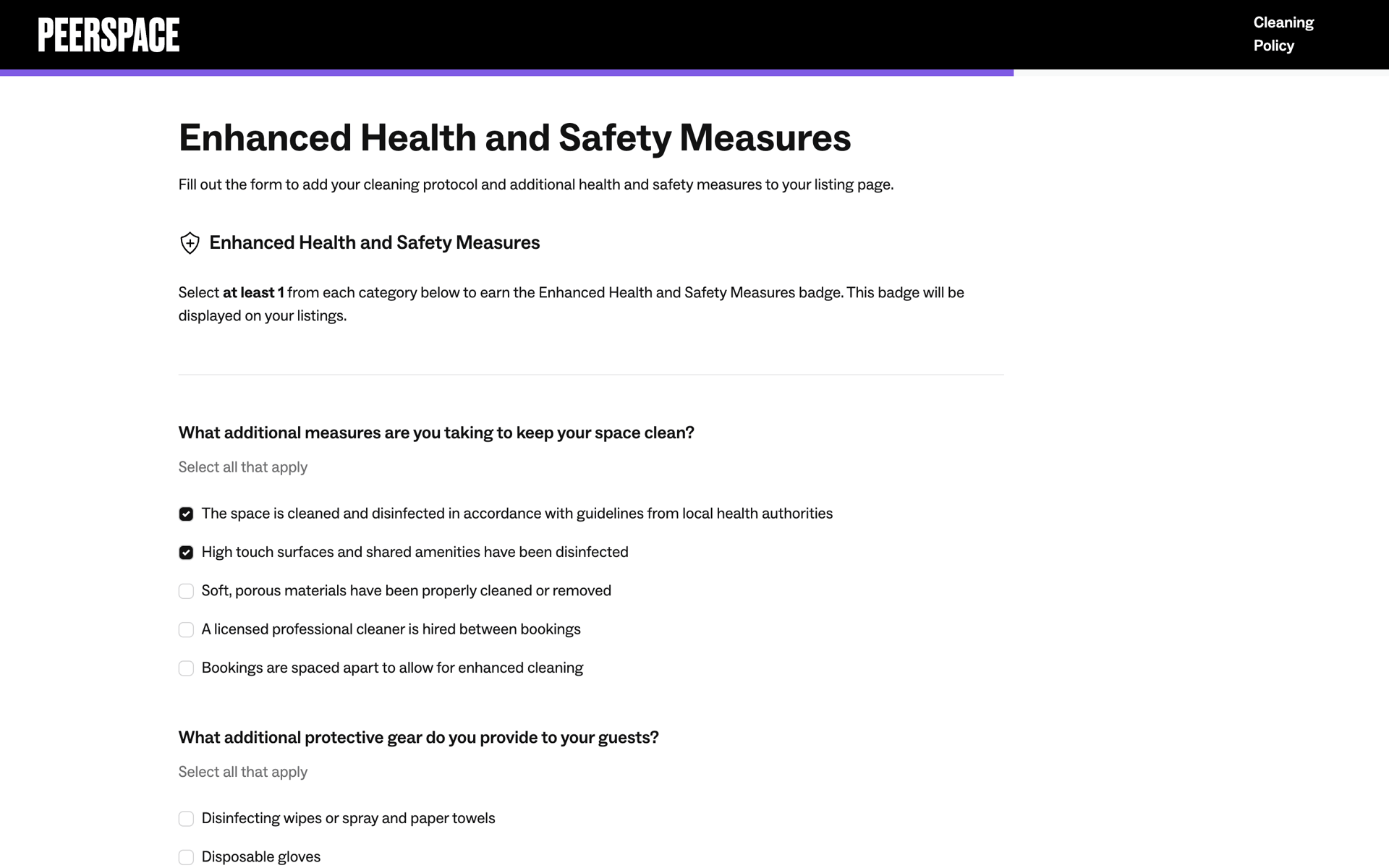 Peerspace Web Lifestyle interface screenshot 21