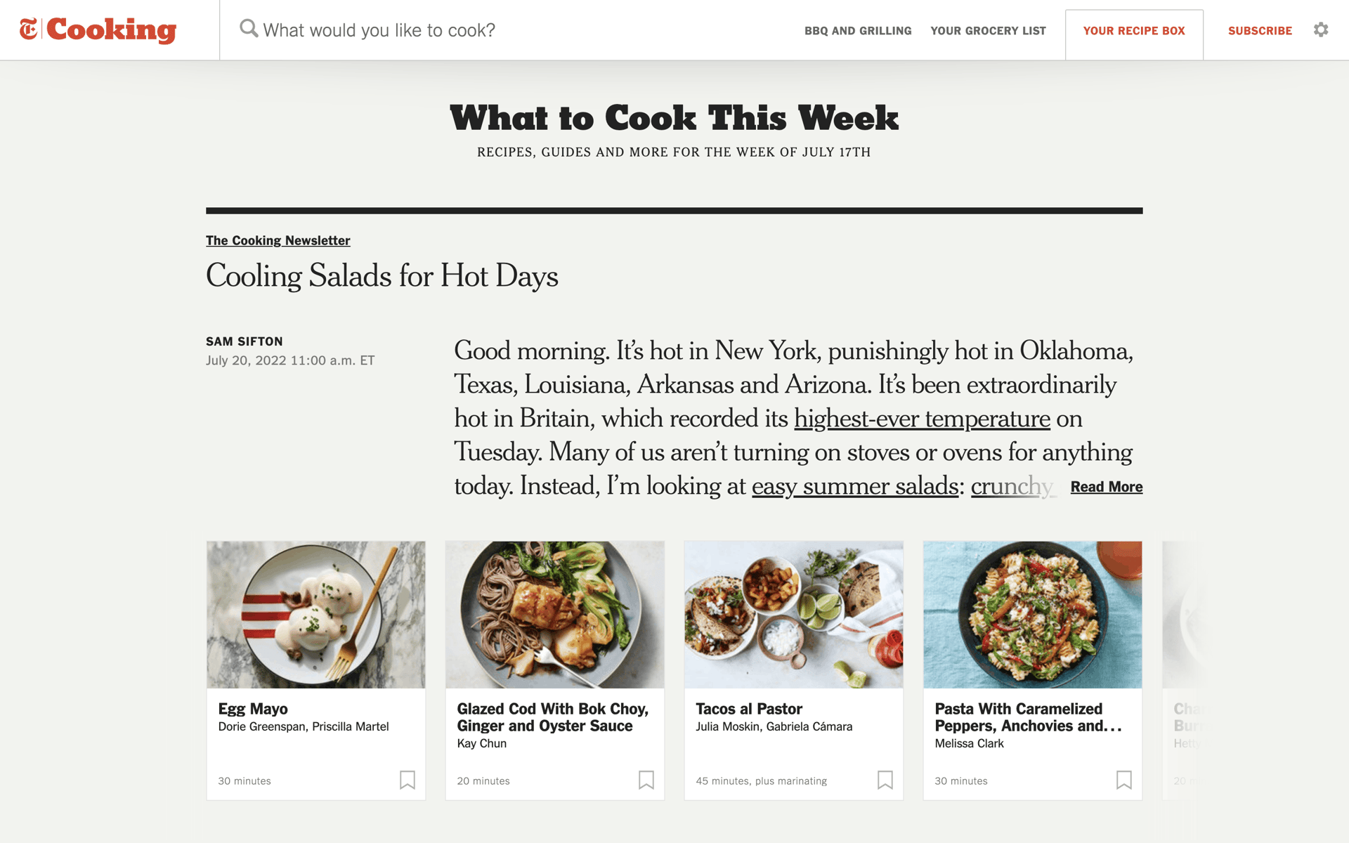 NYT Cooking Web Food & Drink interface screenshot 4