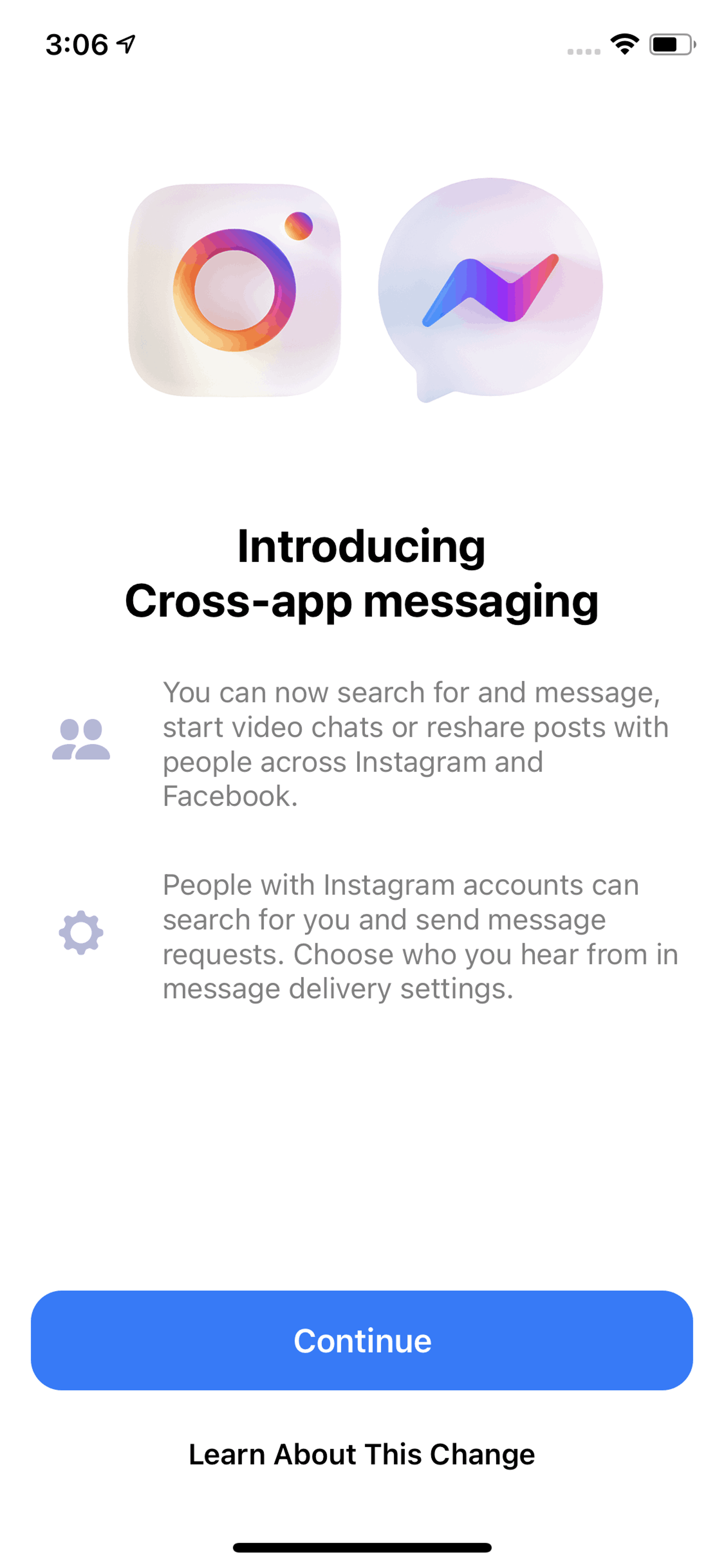 Messenger iOS Social Networking interface screenshot 8