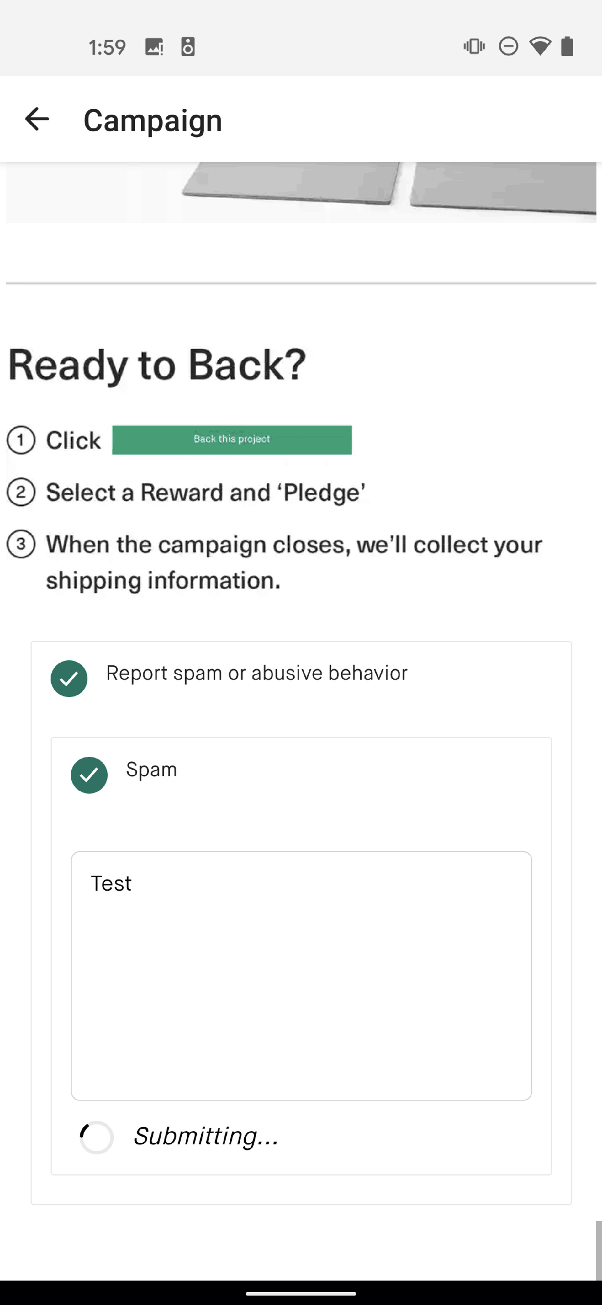 Kickstarter Android Social Networking interface screenshot 19