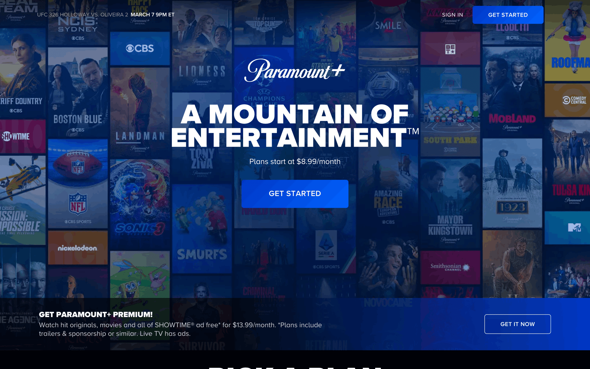 Paramount+ Web streaming interface screenshot 1