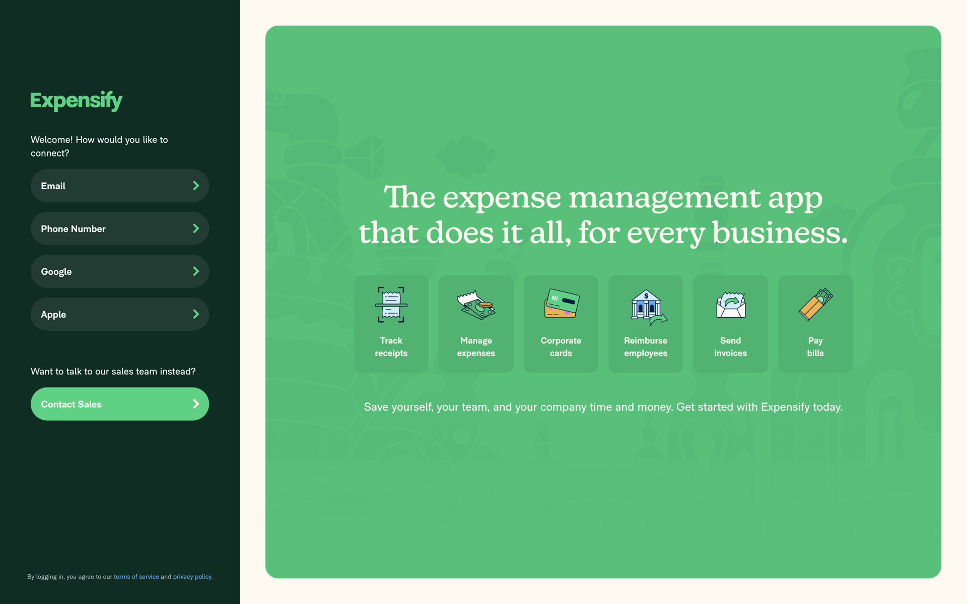 Expensify Web Finance interface screenshot 1