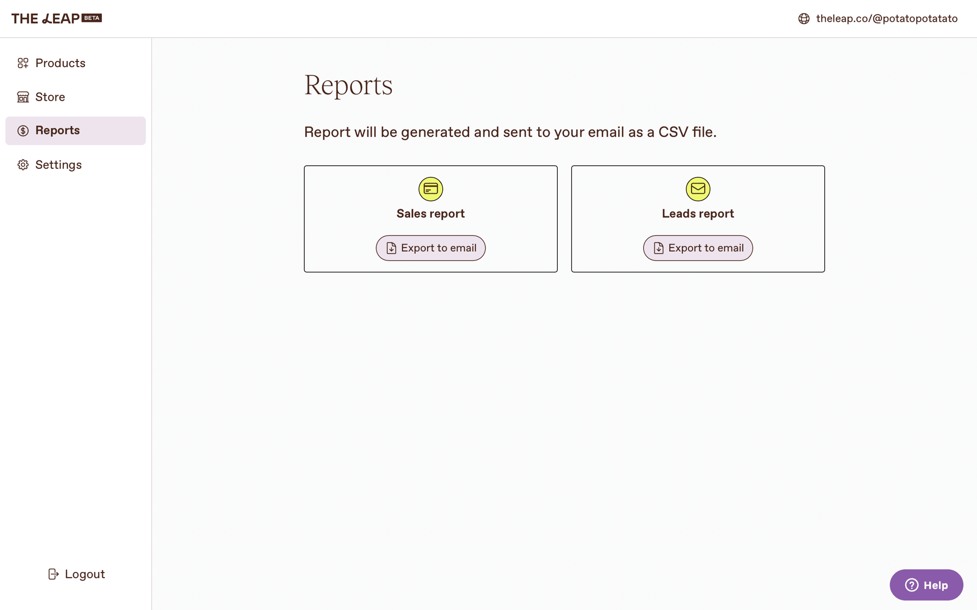 The Leap Web Business interface screenshot 20