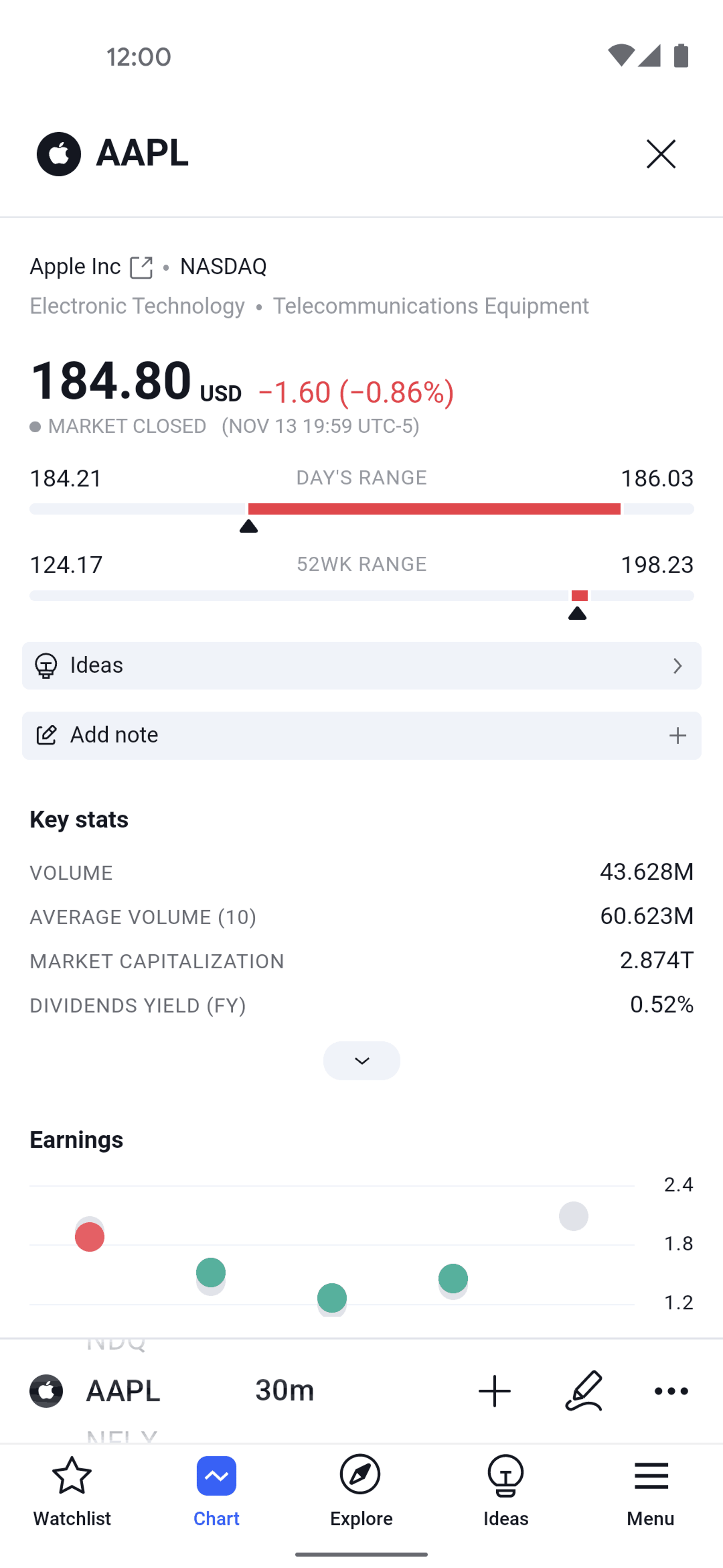 TradingView Android Finance interface screenshot 9