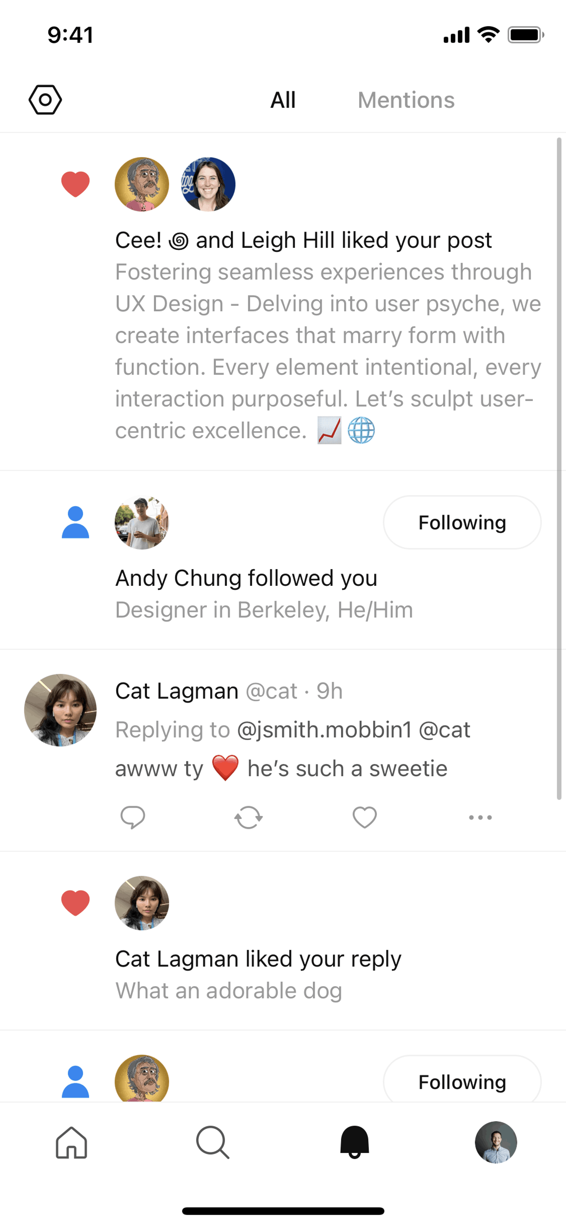 Posts iOS Social Networking interface screenshot 15