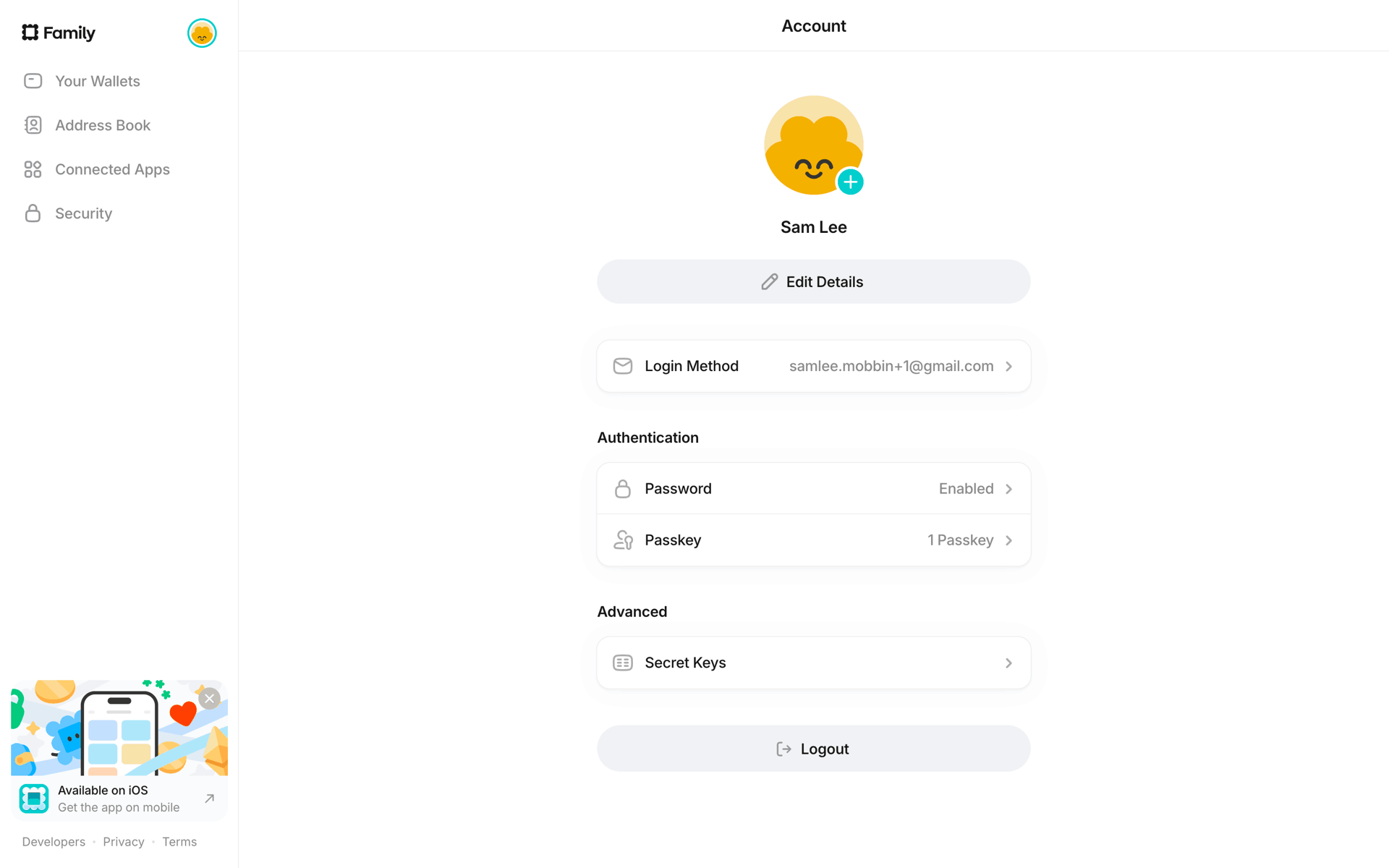 Family Web Crypto & Web3 interface screenshot 3