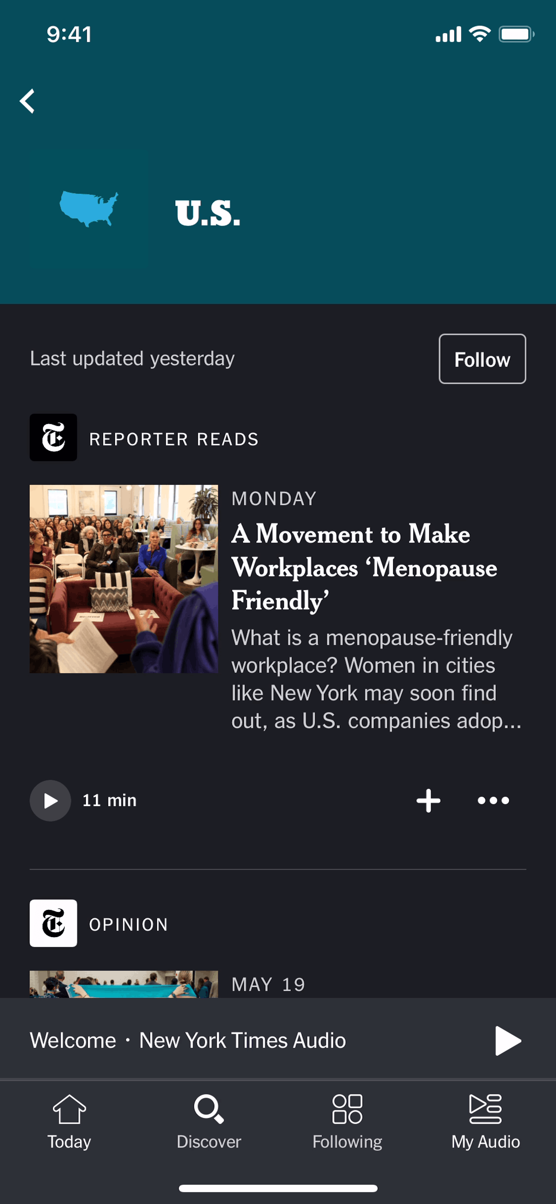 NYT Audio iOS Music & Audio interface screenshot 16