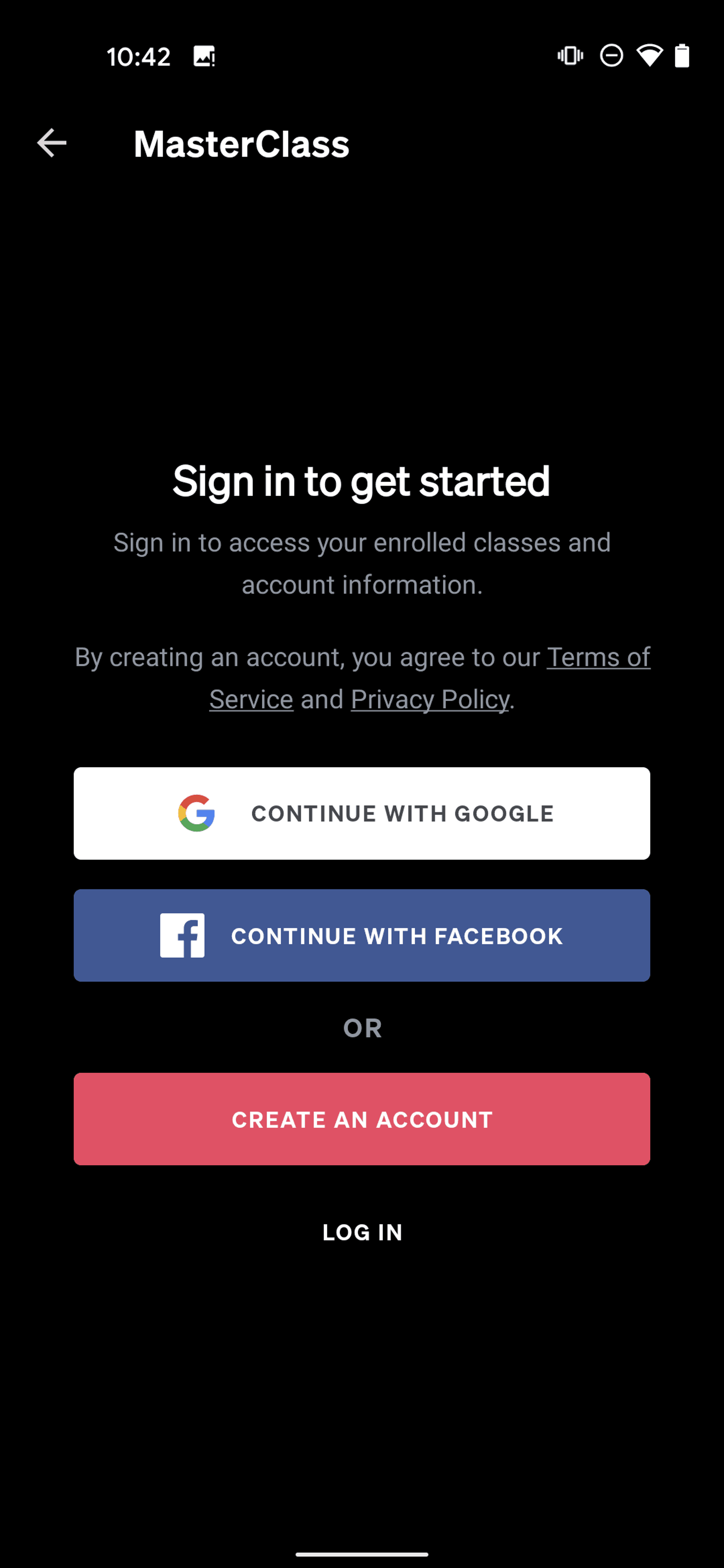 MasterClass Android Education interface screenshot 5