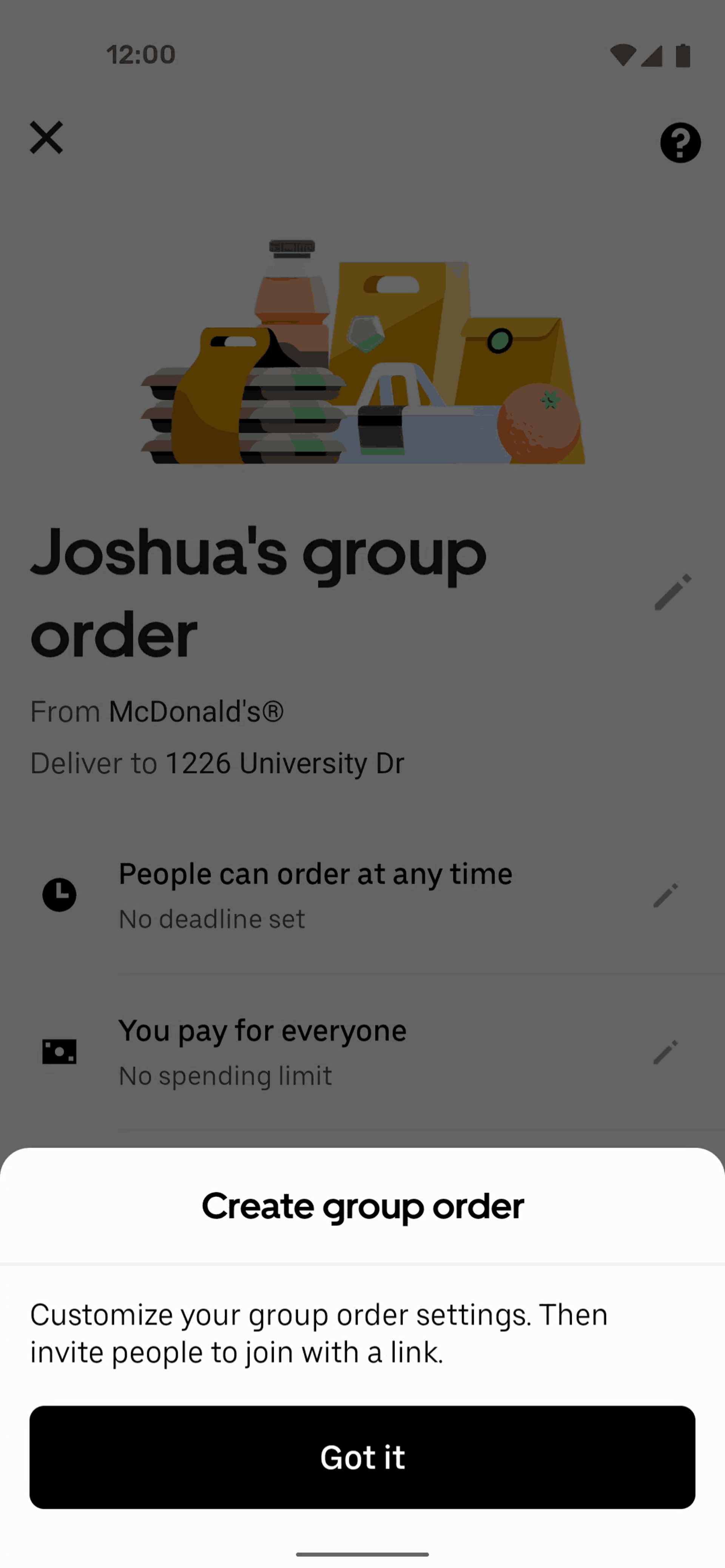 Uber Eats Android Food & Drink interface screenshot 8