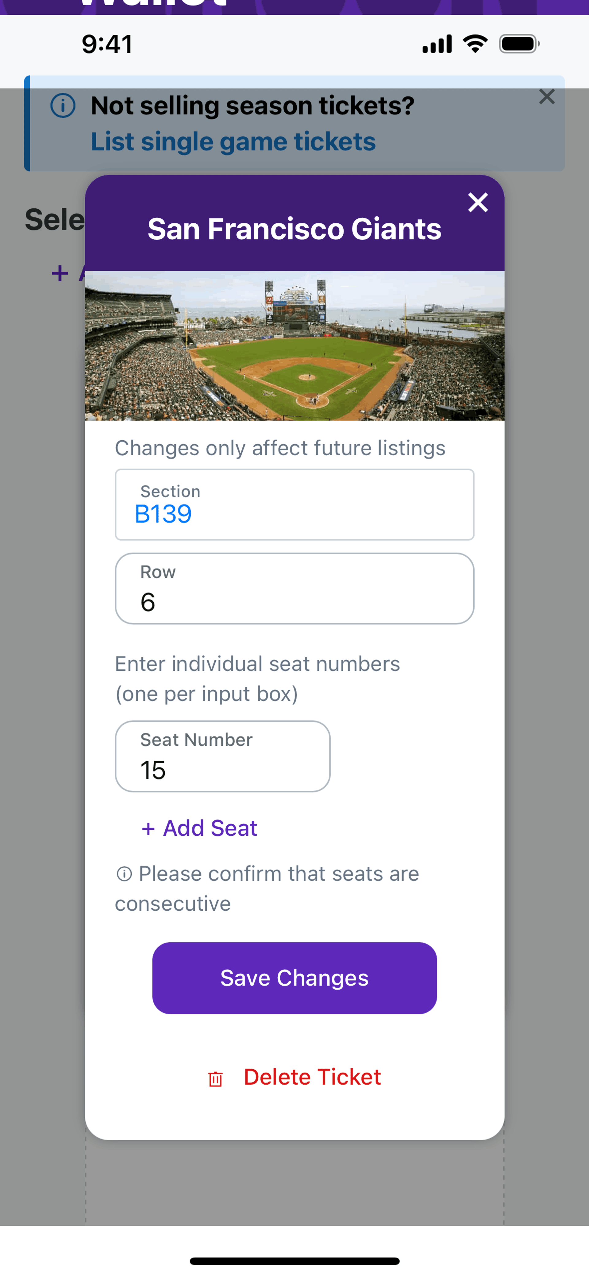 StubHub iOS Entertainment interface screenshot 17