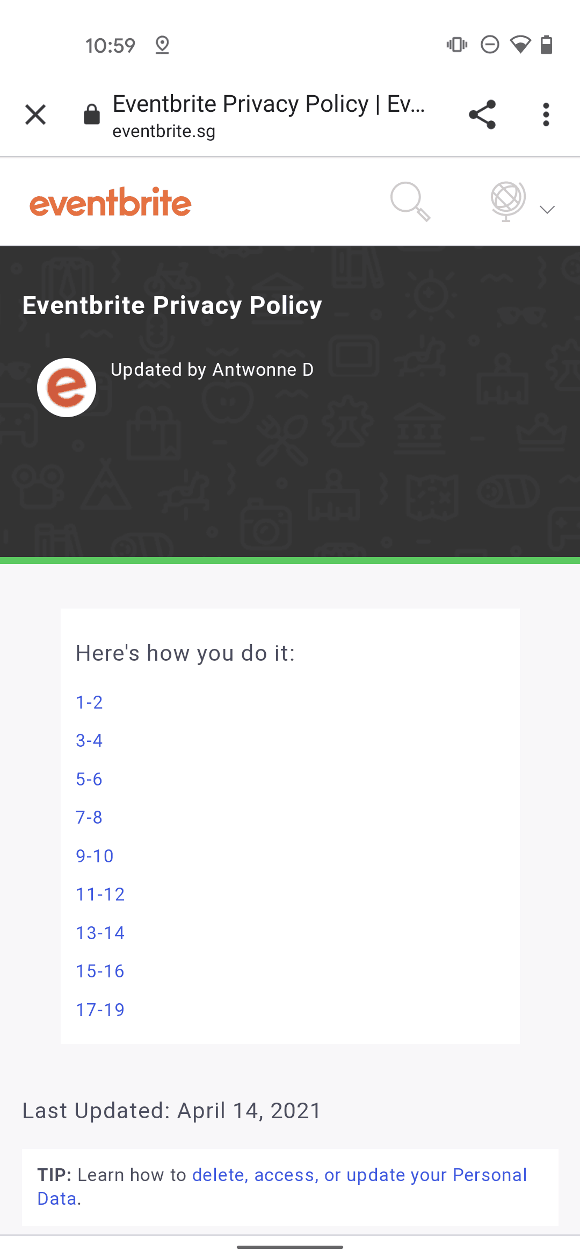 Eventbrite Android Entertainment interface screenshot 6