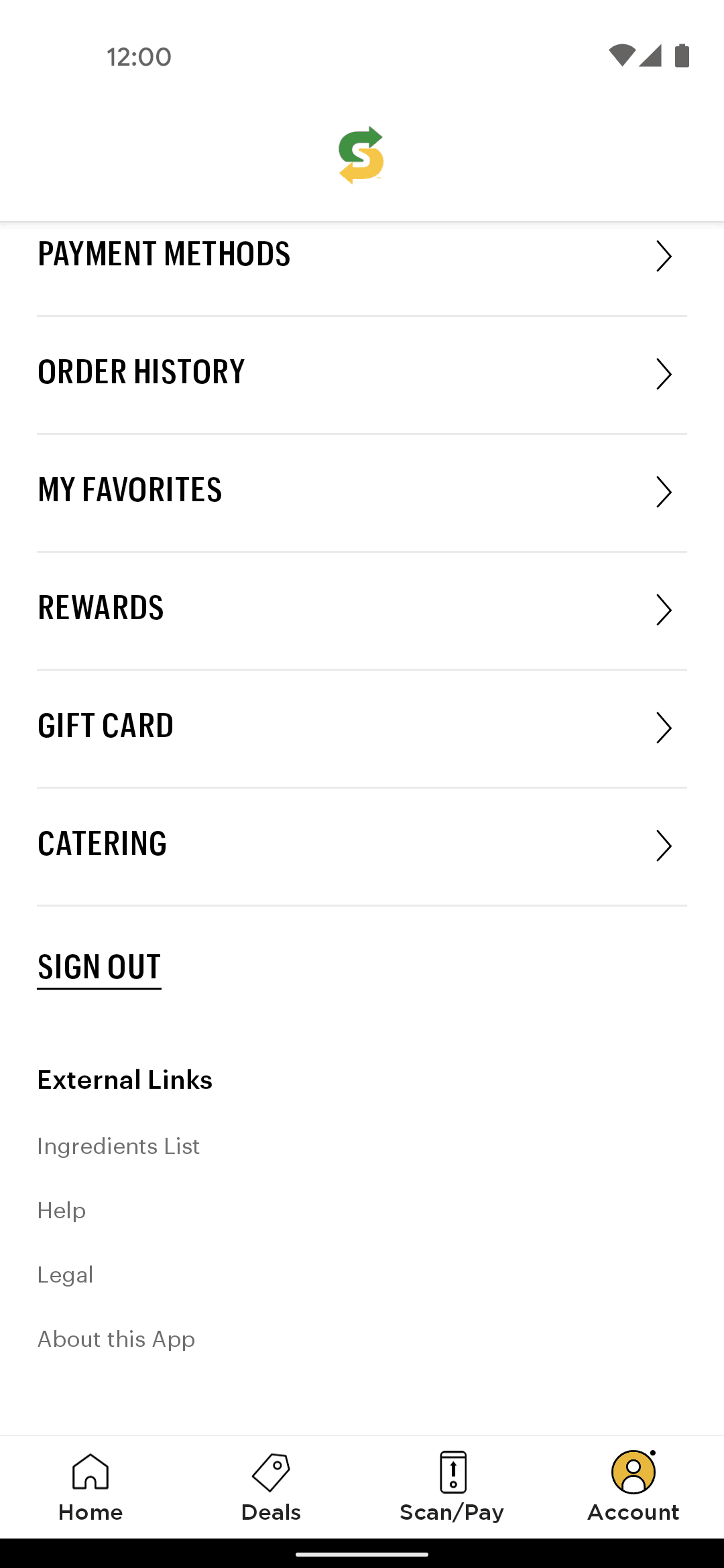 Subway Android Food & Drink interface screenshot 11