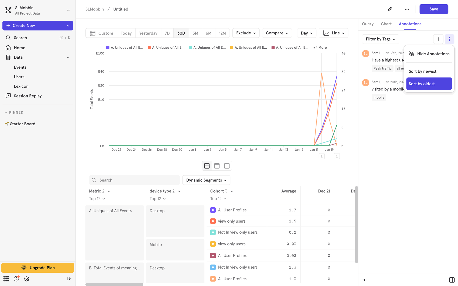 Mixpanel Web Business interface screenshot 10