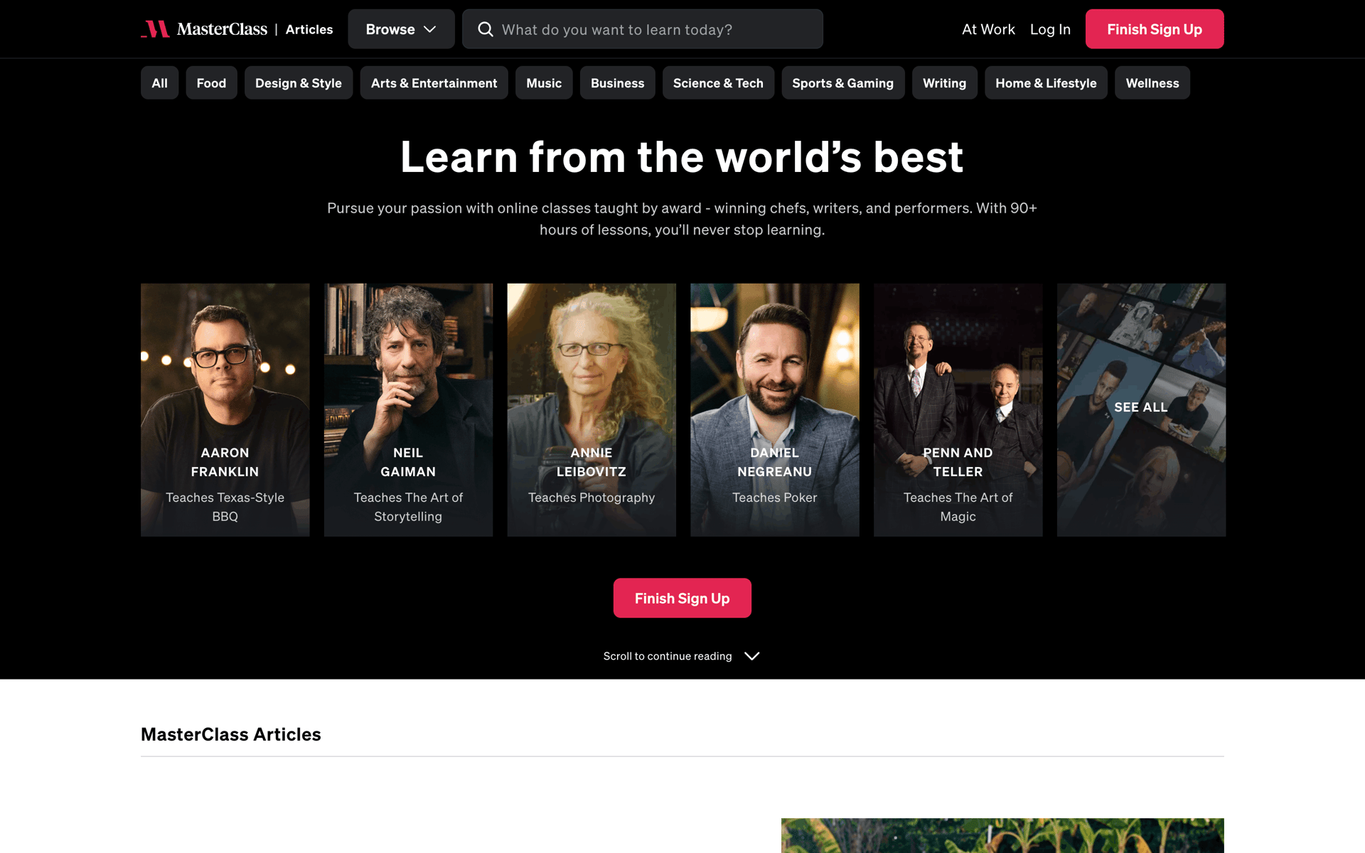 MasterClass Web Business interface screenshot 22