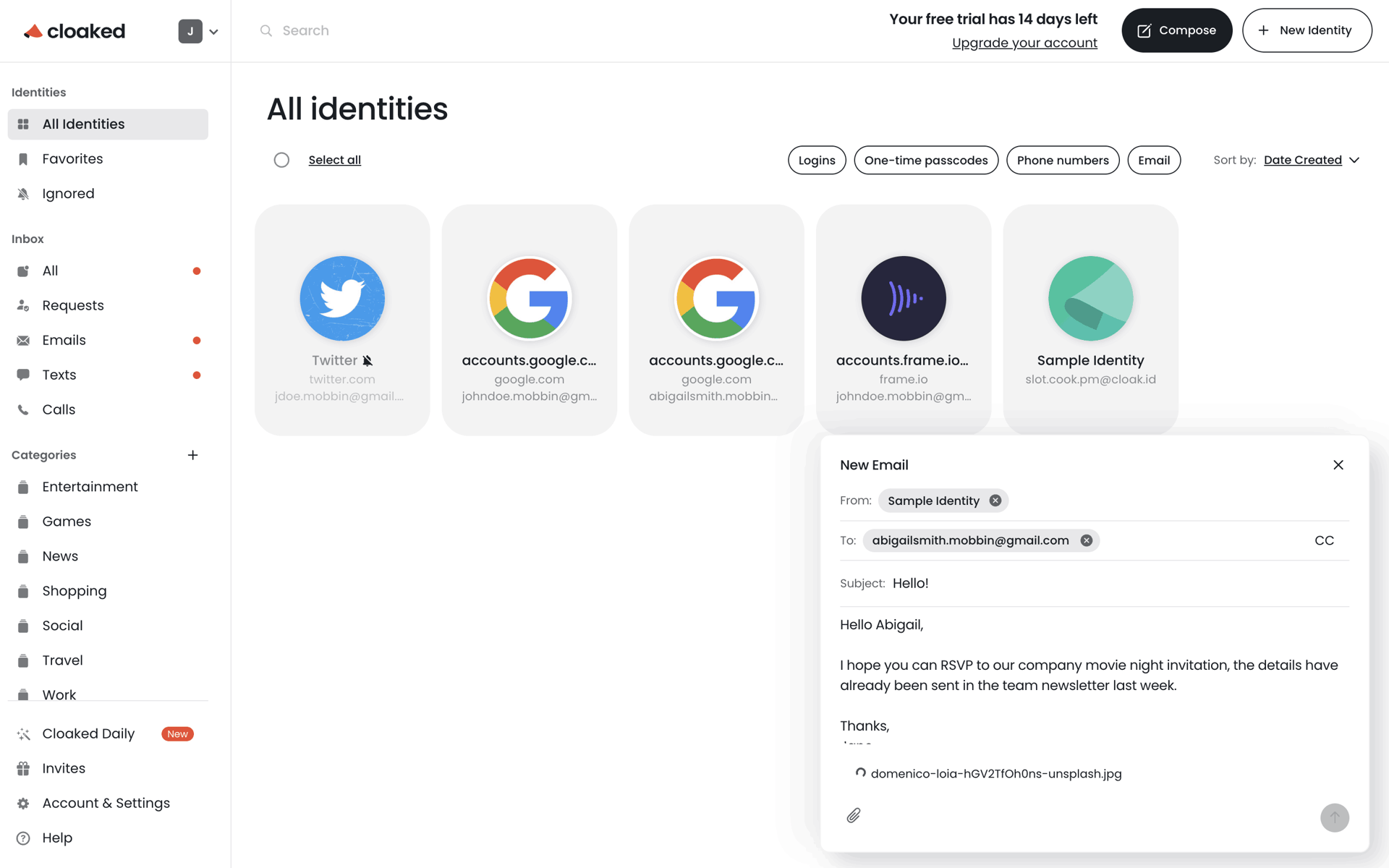 Cloaked Web Productivity interface screenshot 17