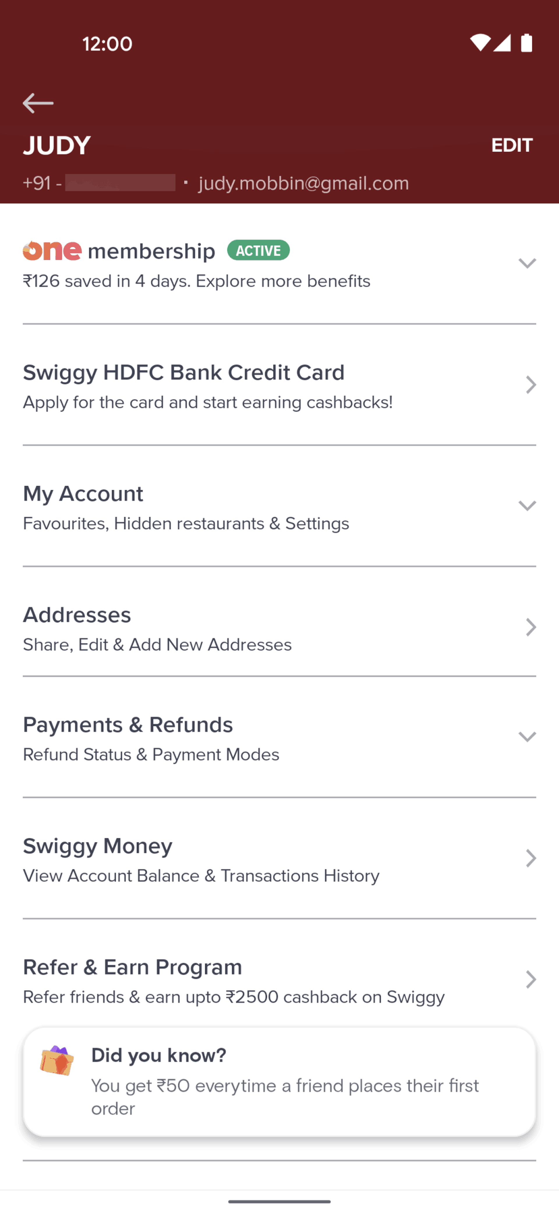 Swiggy Android Food & Drink interface screenshot 20