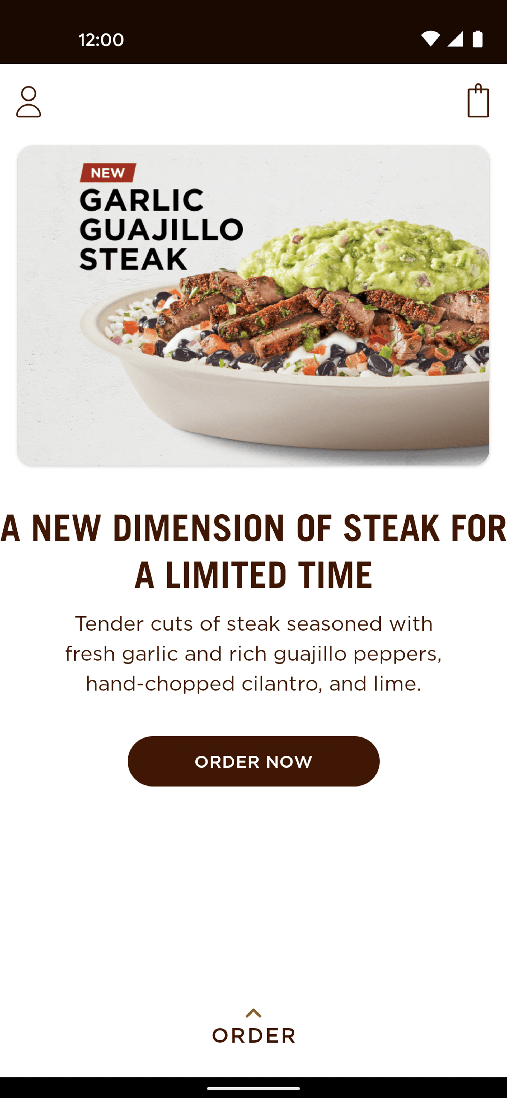Chipotle Android Food & Drink interface screenshot 2