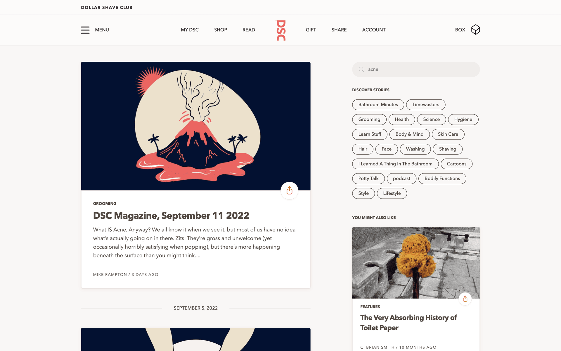 Dollar Shave Club Web Lifestyle interface screenshot 9