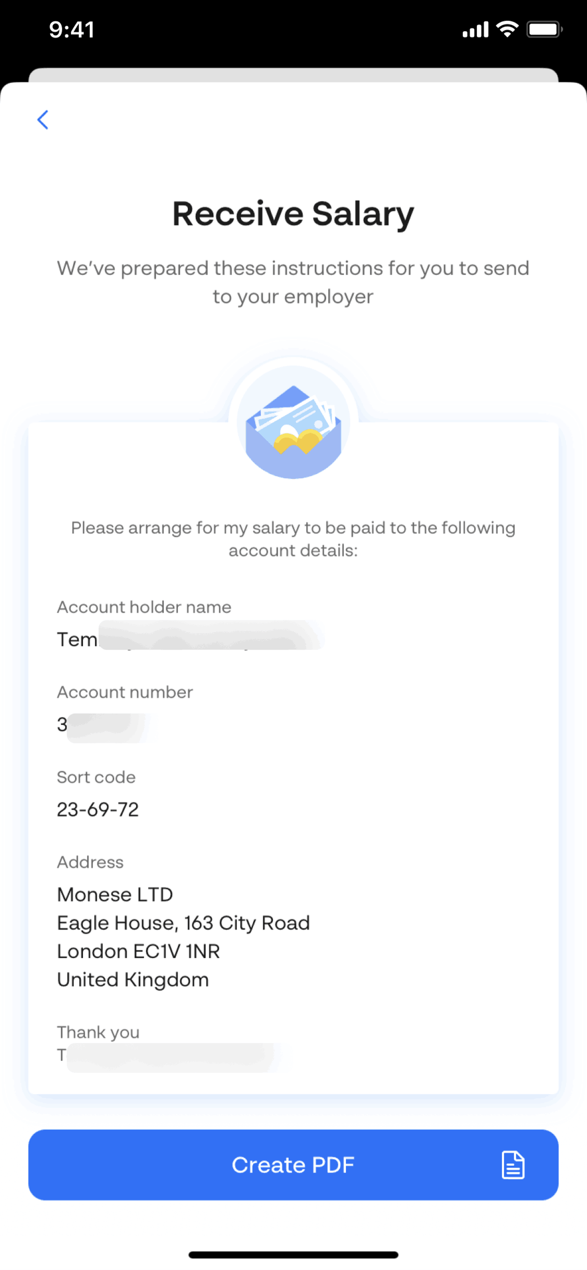 Monese iOS Finance interface screenshot 8