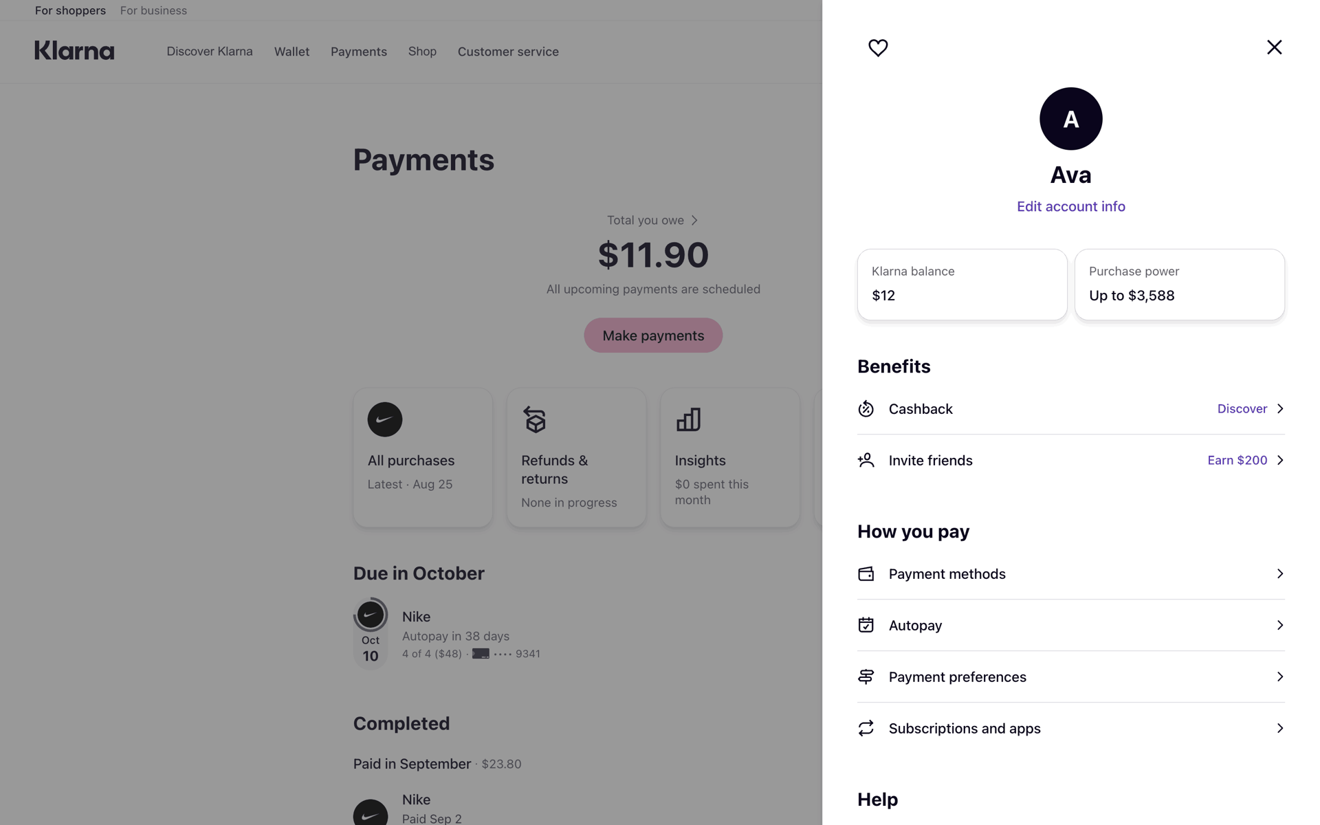 Klarna Web Finance interface screenshot 17