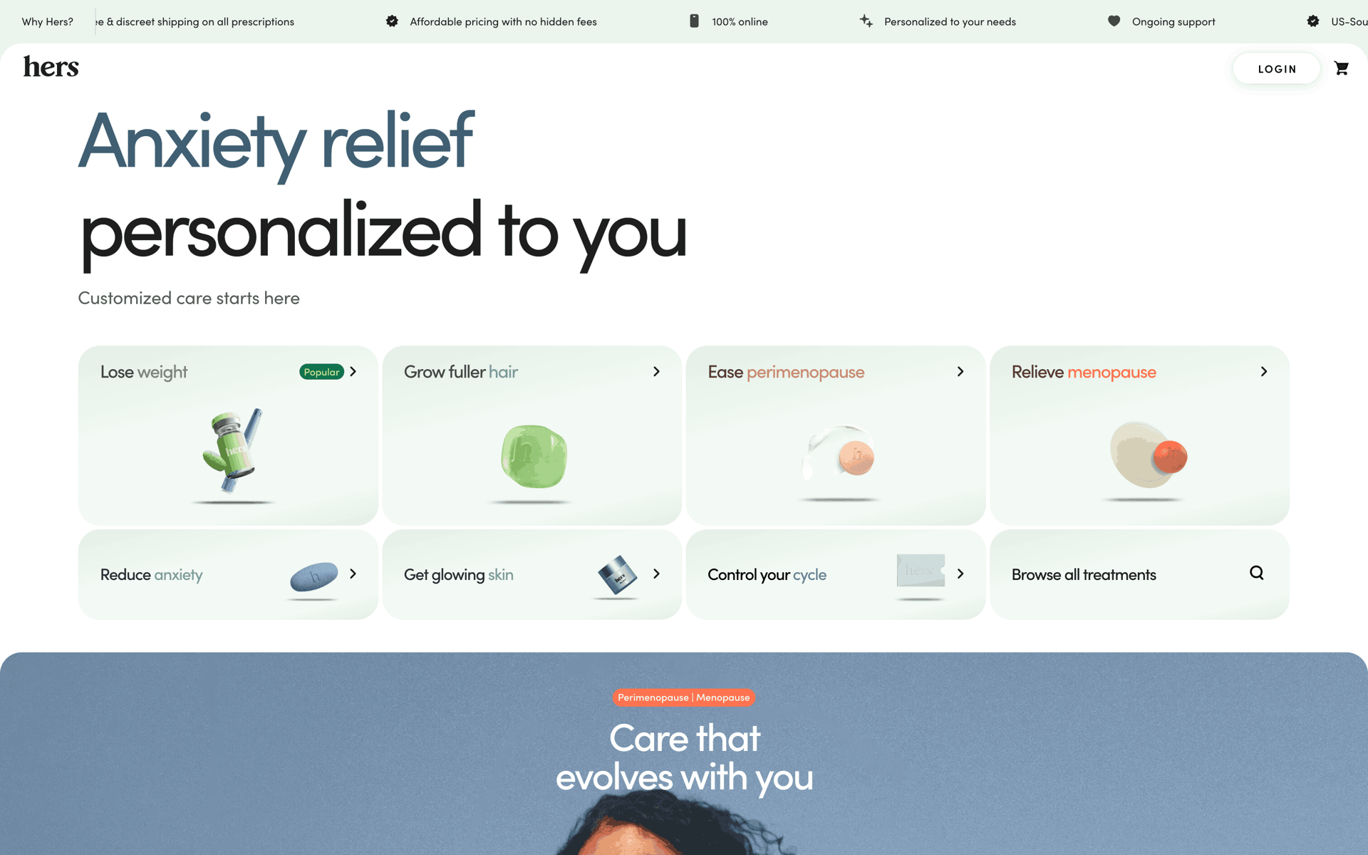 Hers Web Medical interface screenshot 1